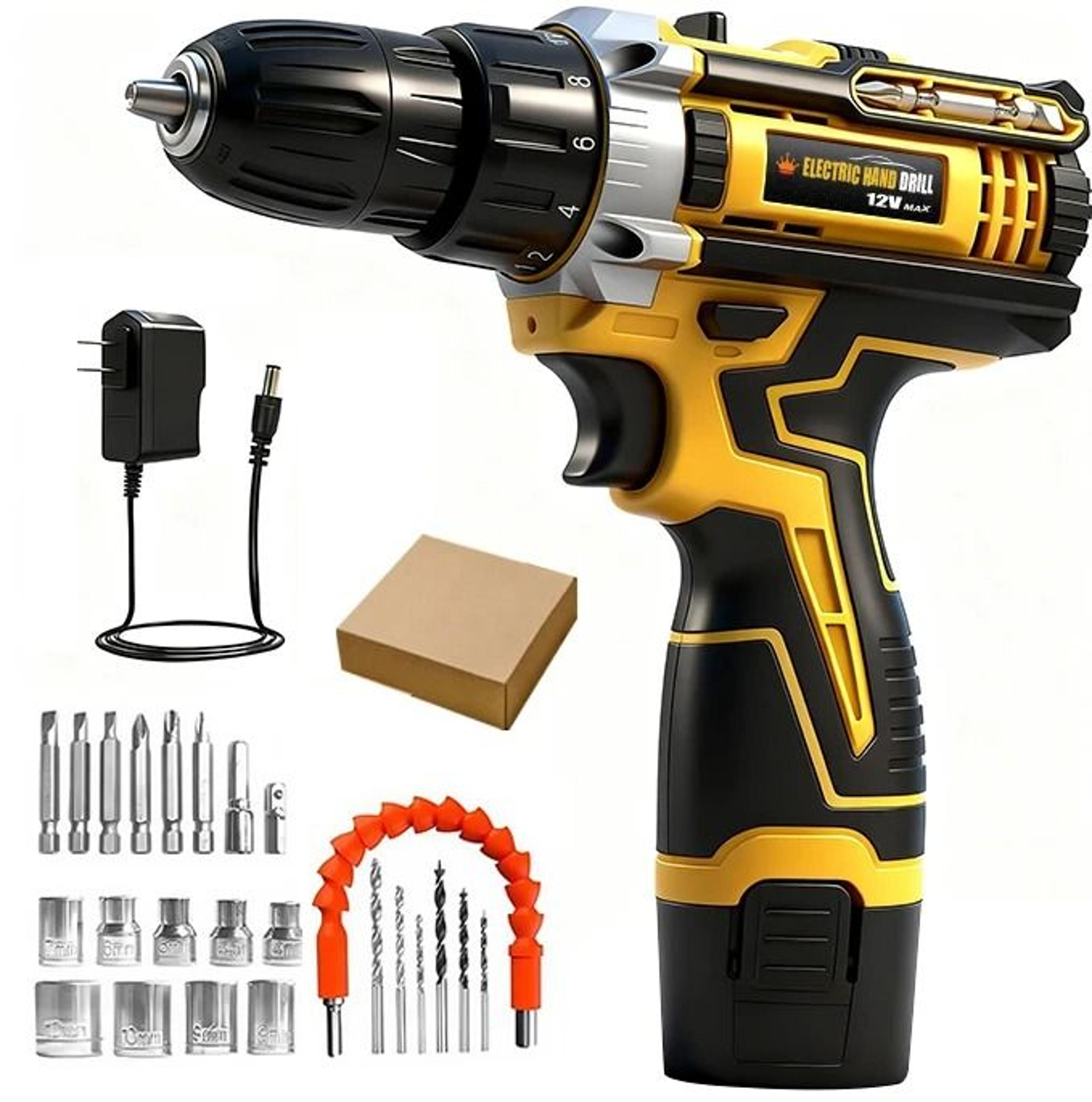 powerdrive cordless electric screwdriver drill combo home diy kit