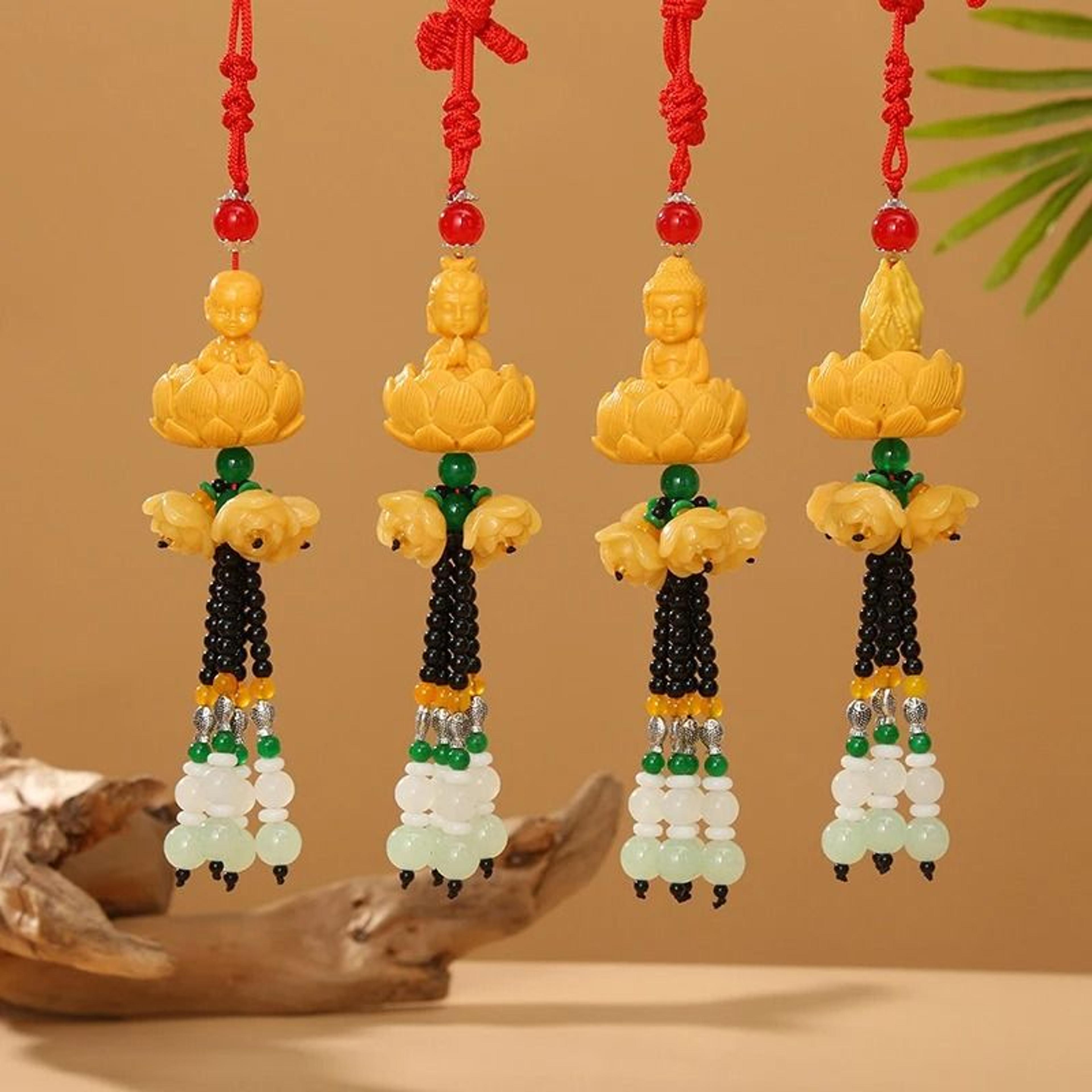 chinese style pixiu buddha car rearview mirror pendant