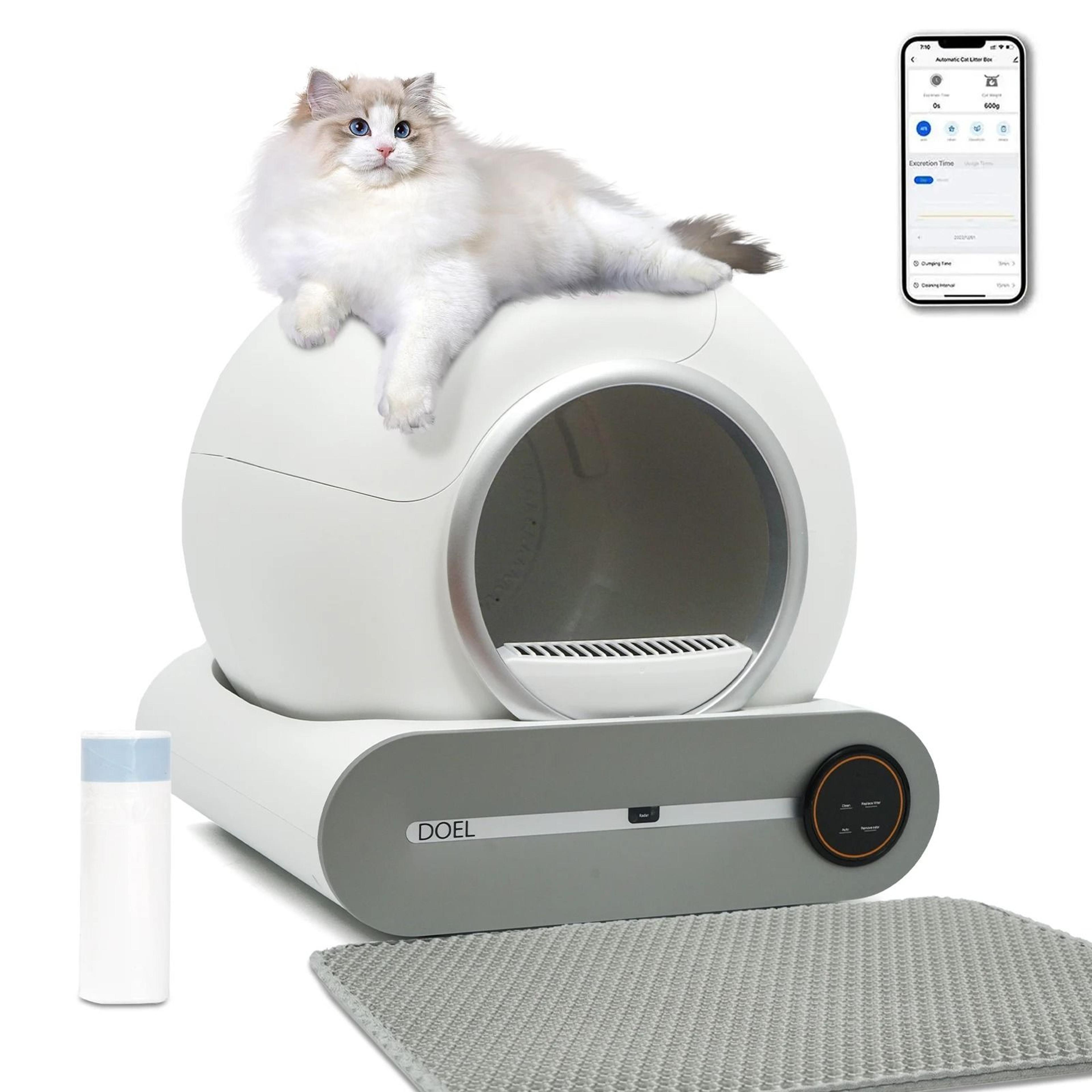 doel self cleaning cat litter box smart automatic cat toilet with app control and wifi