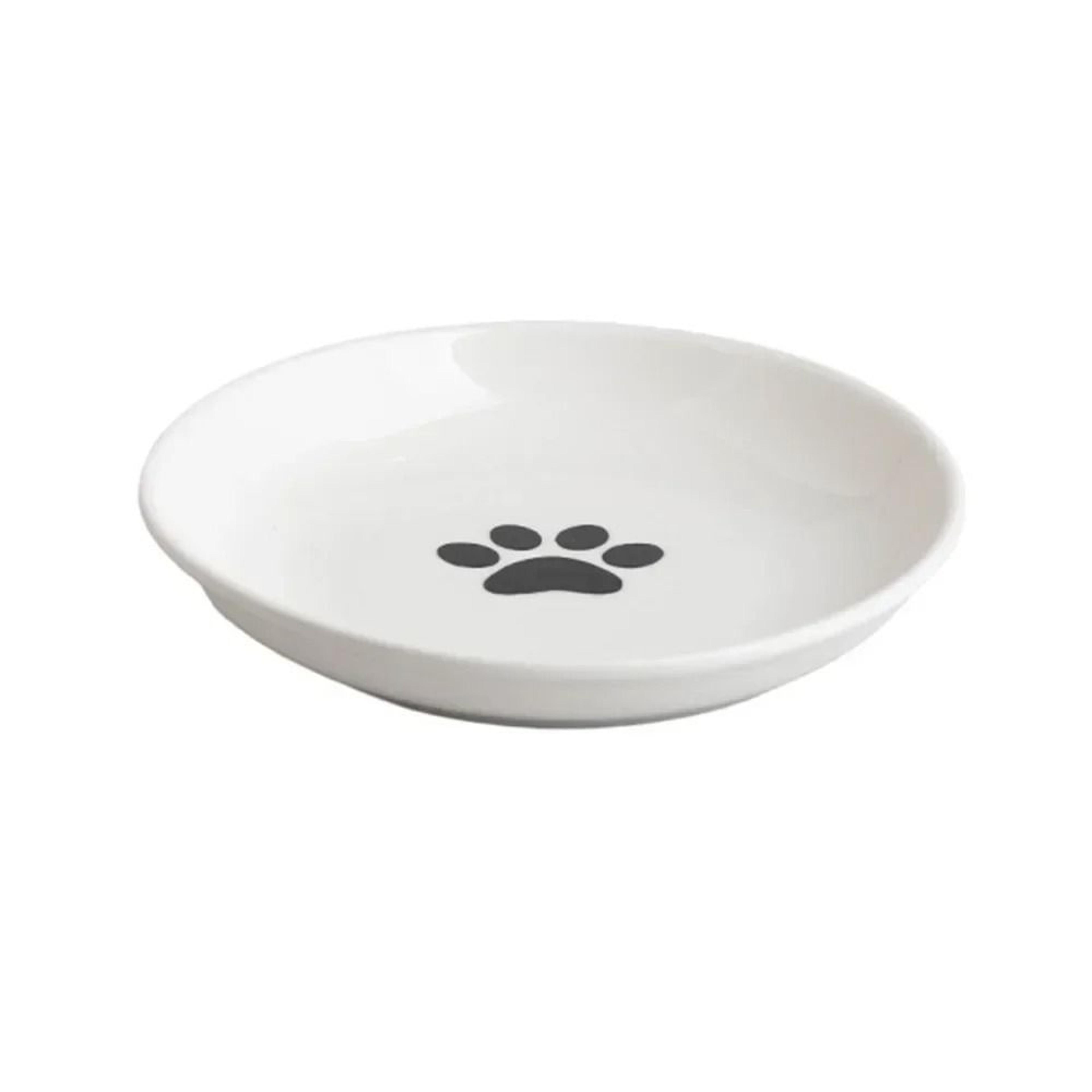 ceramic cat food bowl non slip pet snack and wet food feeding plate for cats and small dogs