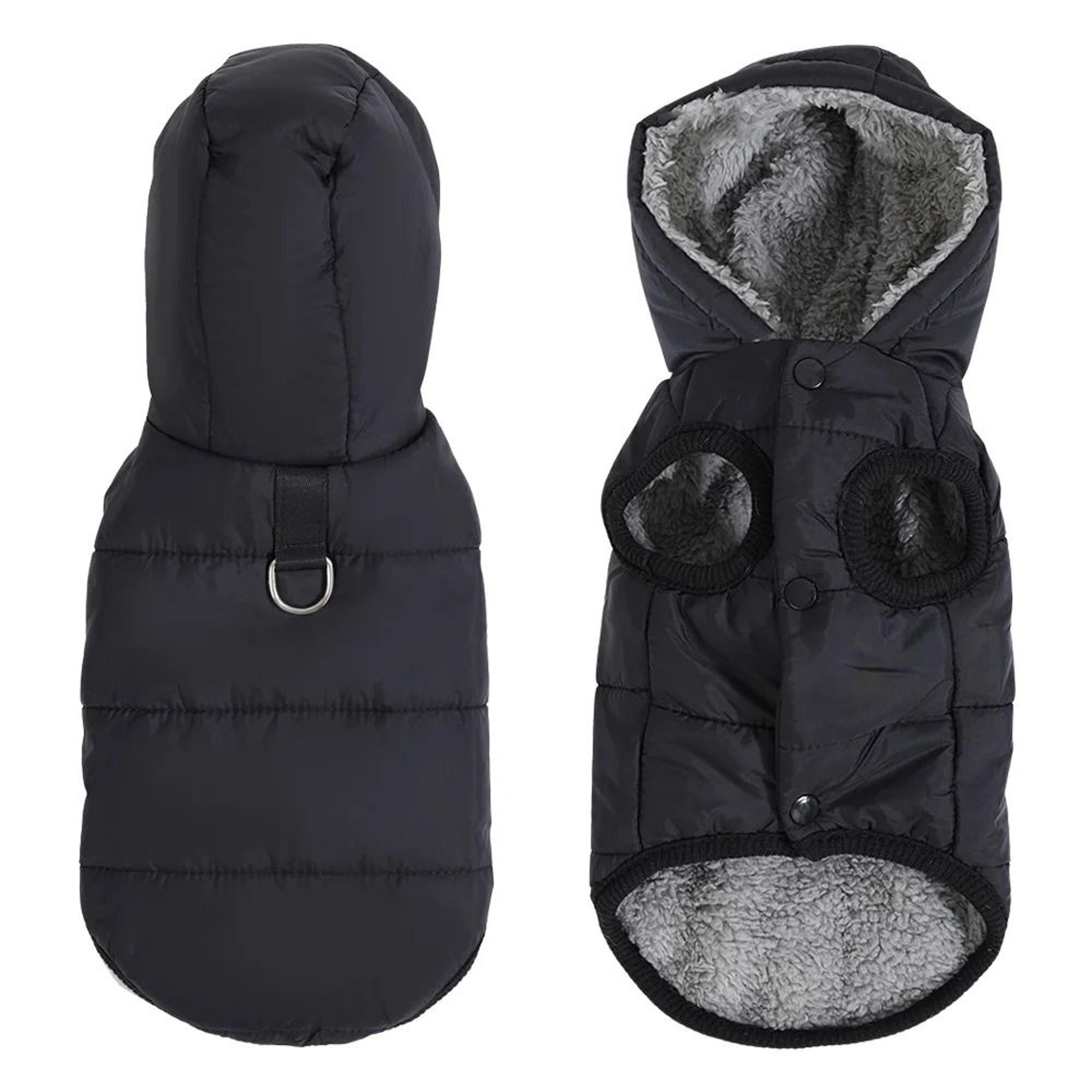 waterproof winter pet hoodie jacket warm fleece cat and small dog coat with d ring