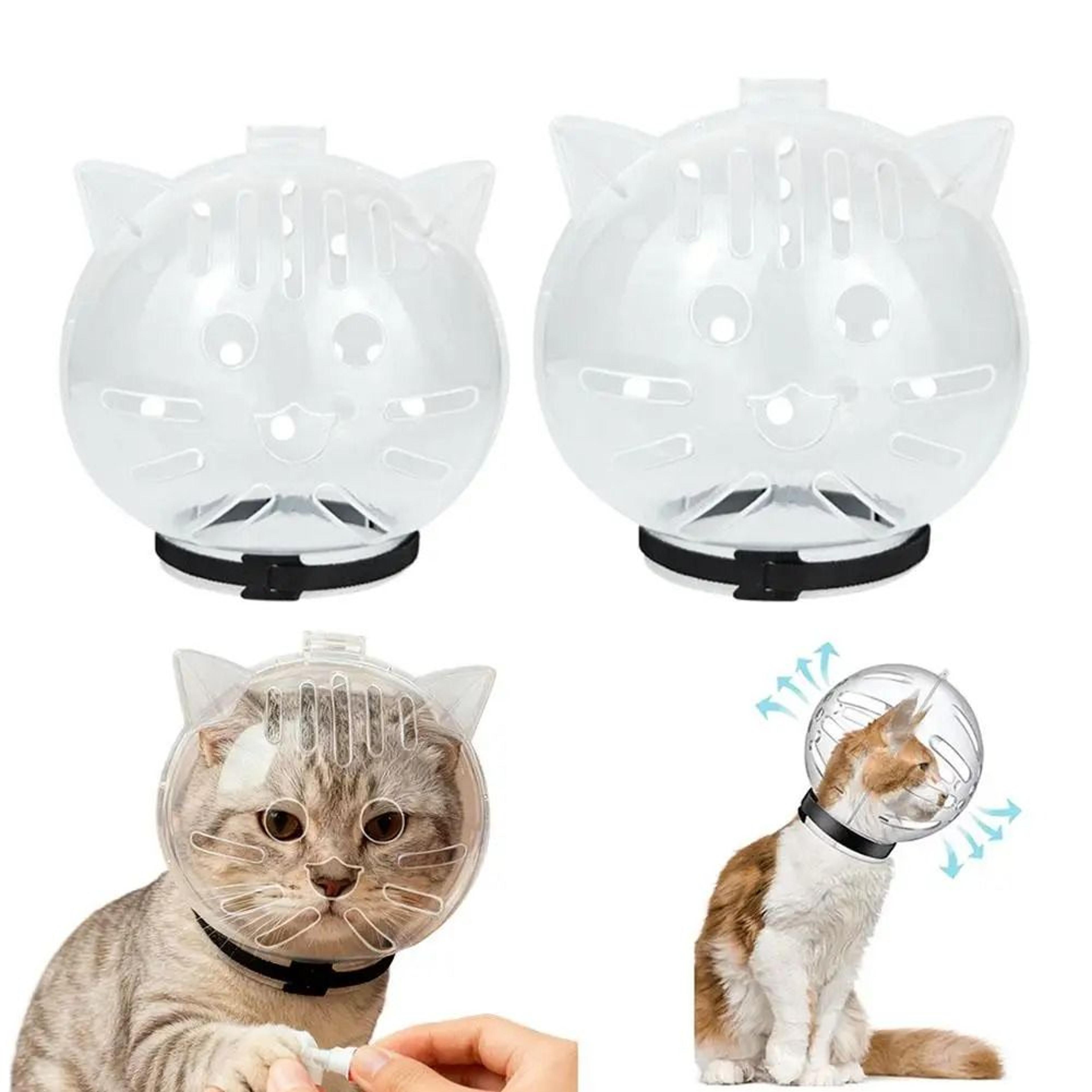 transparent cat grooming headgear anti bite protective helmet for grooming and care