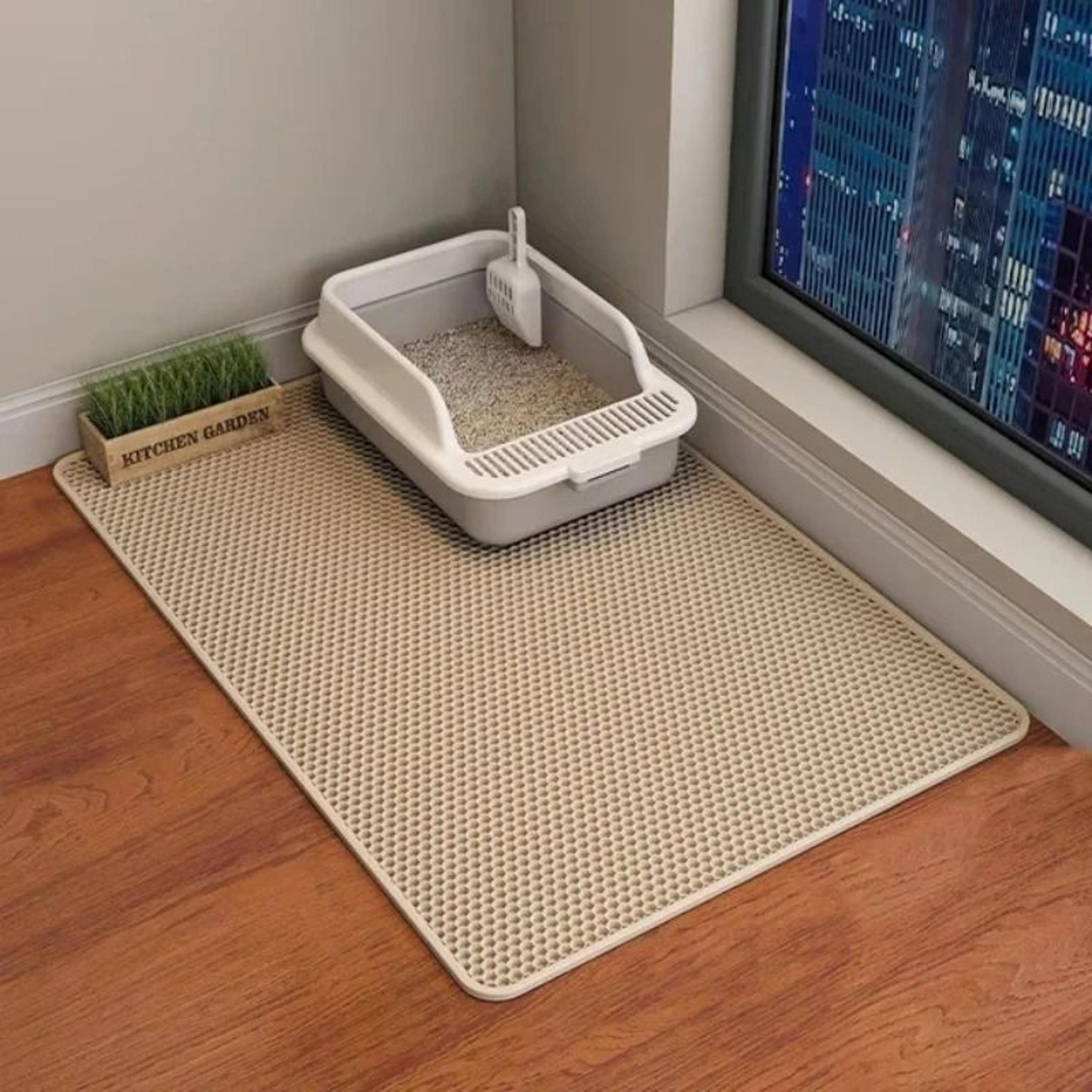double layer waterproof cat litter mat non slip washable litter trap pad