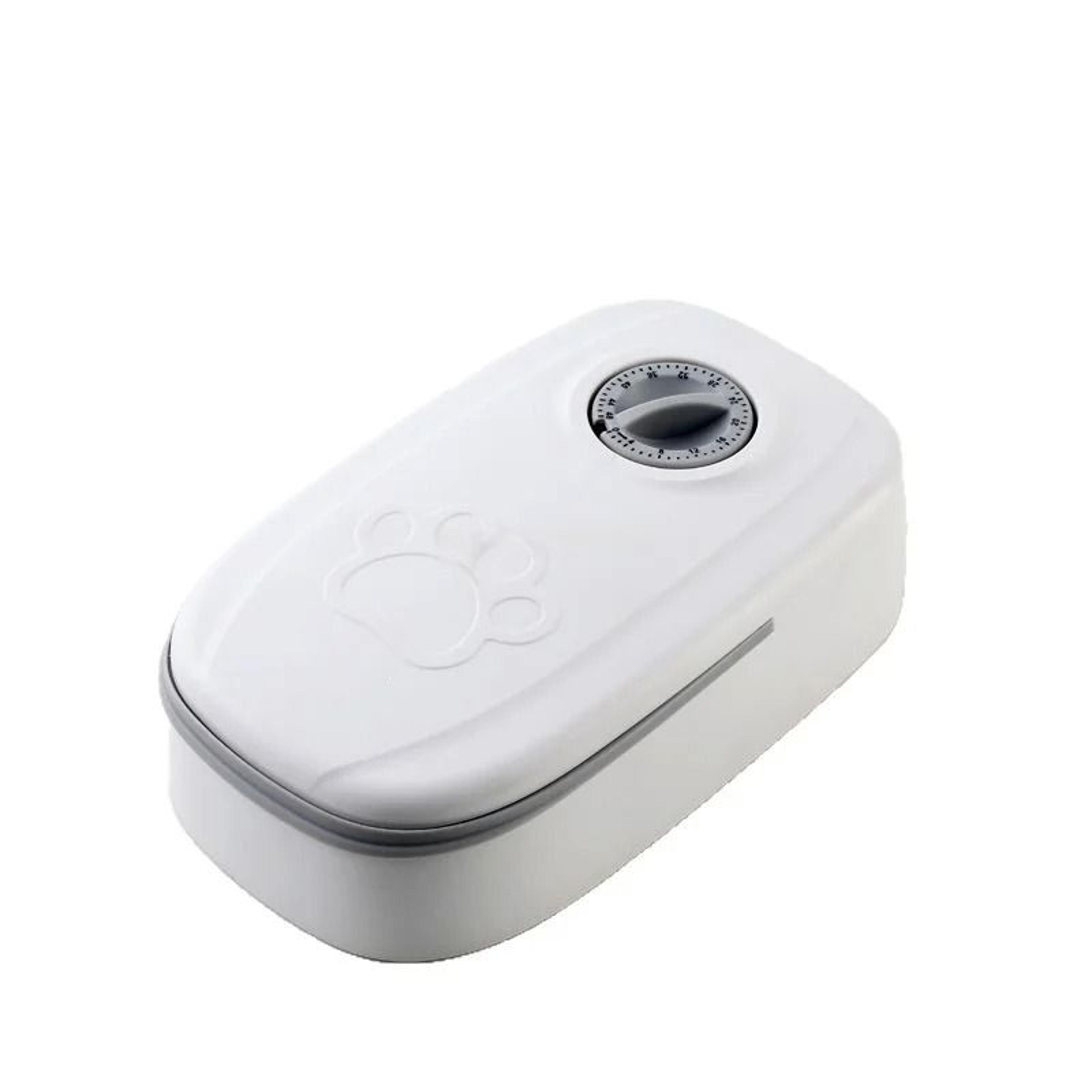 automatic timed pet food dispenser with cooling wet food bowl