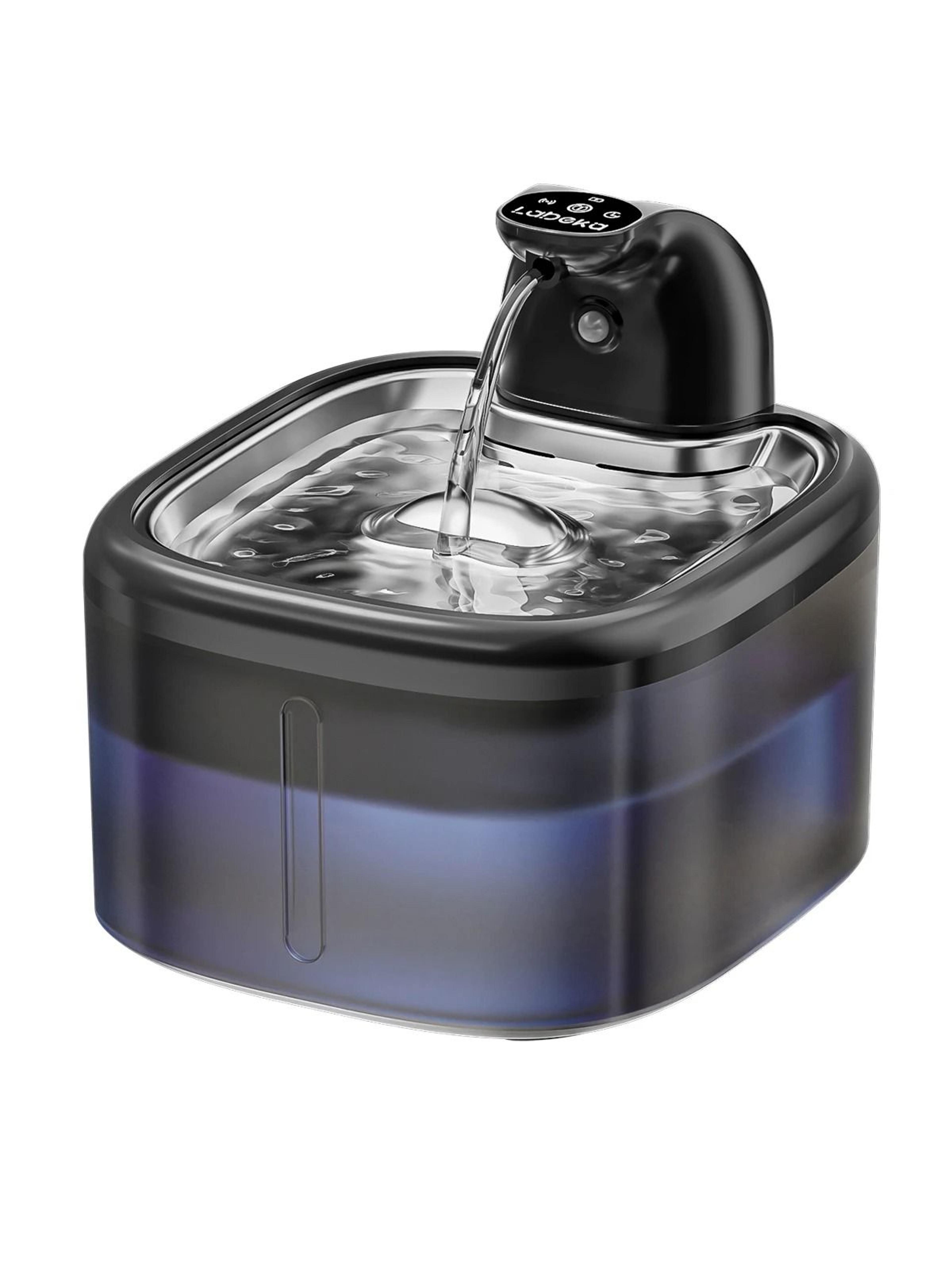 wireless cat water fountain with motion sensor and stainless steel tray