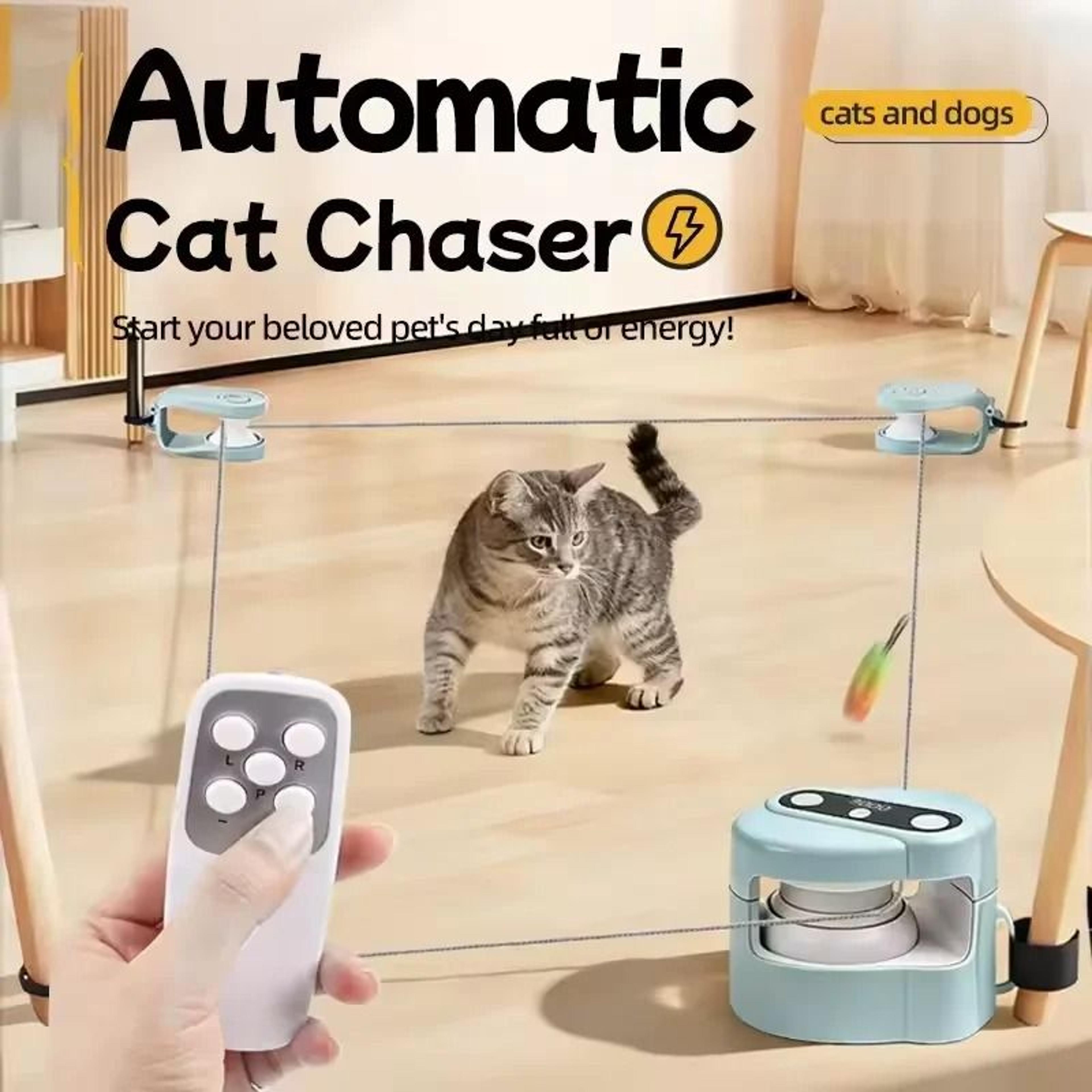 remote control automatic cat chaser toy with bird sound