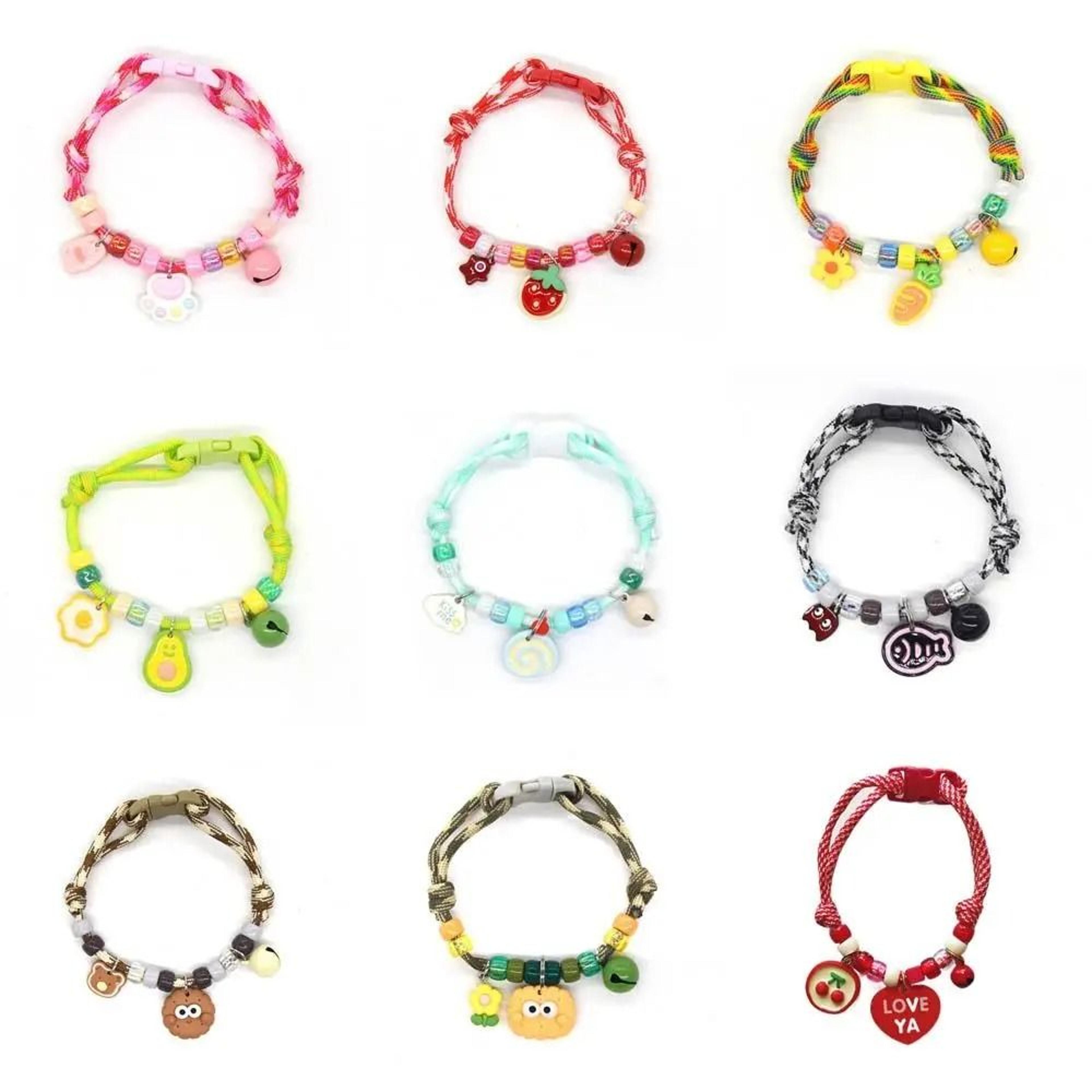 colorful adjustable pet bell necklace for cats and puppies
