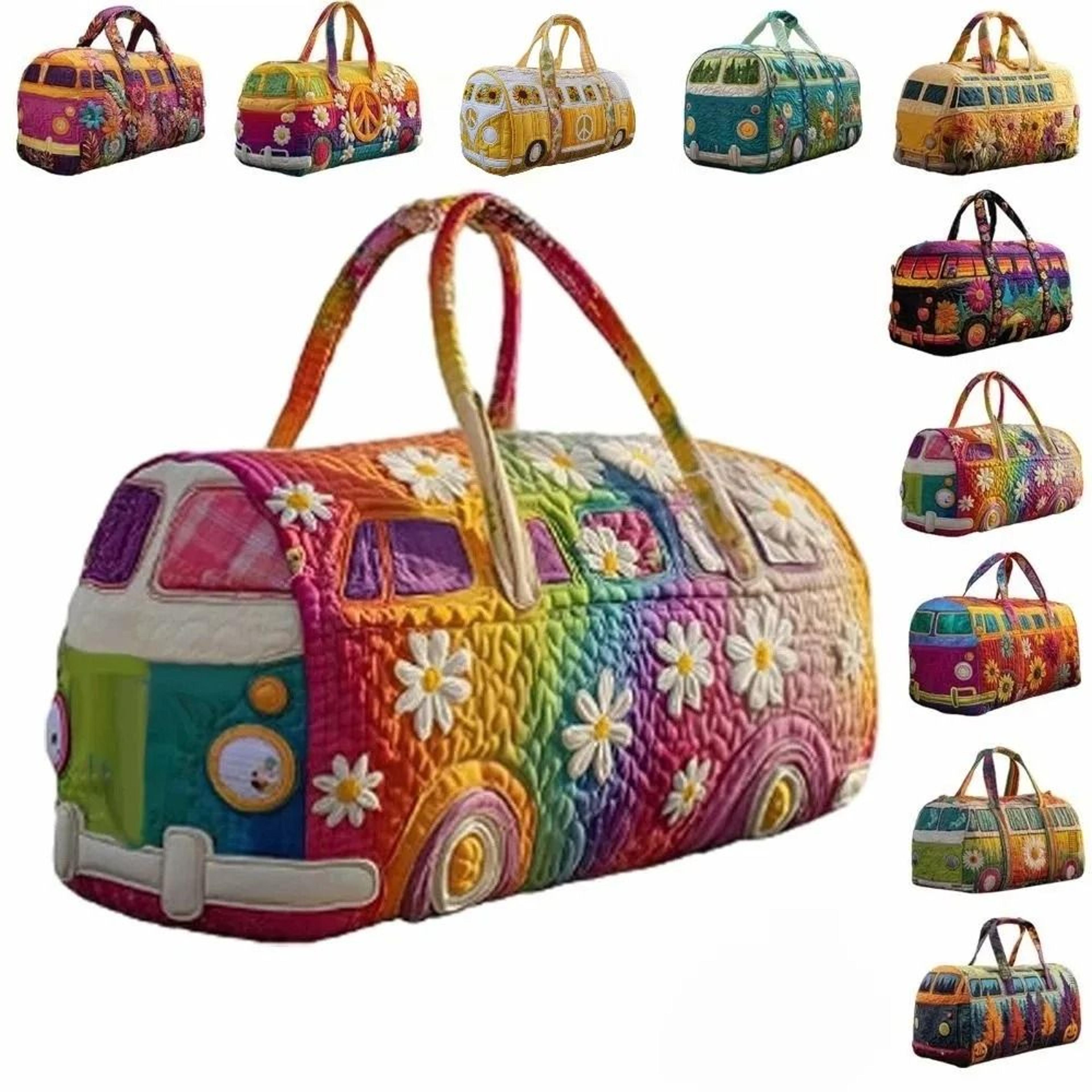 large quilted duffle bag with adjustable strap for short travel and daily carry