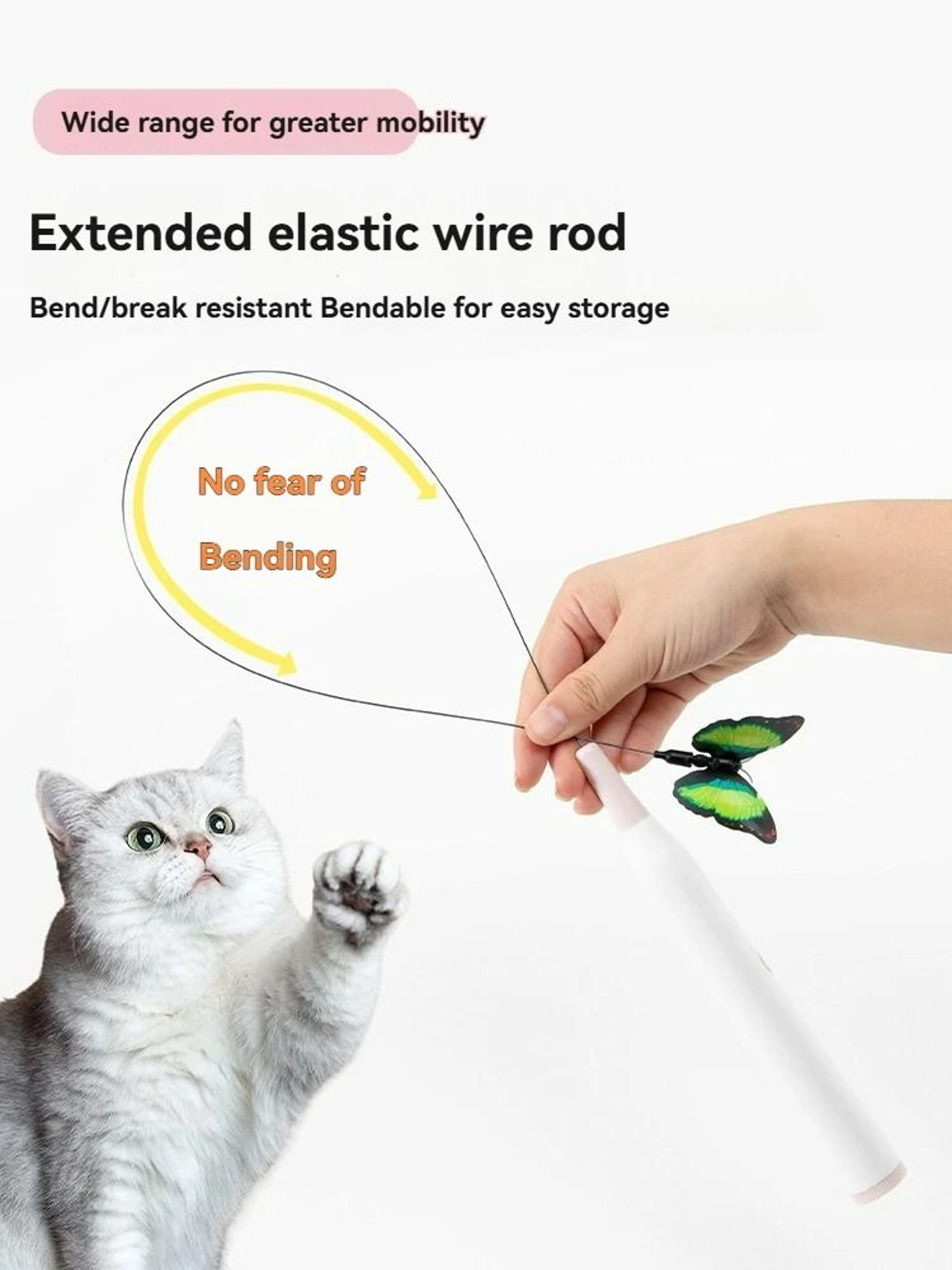 automatic electric cat teaser toy with suction cup and long rod