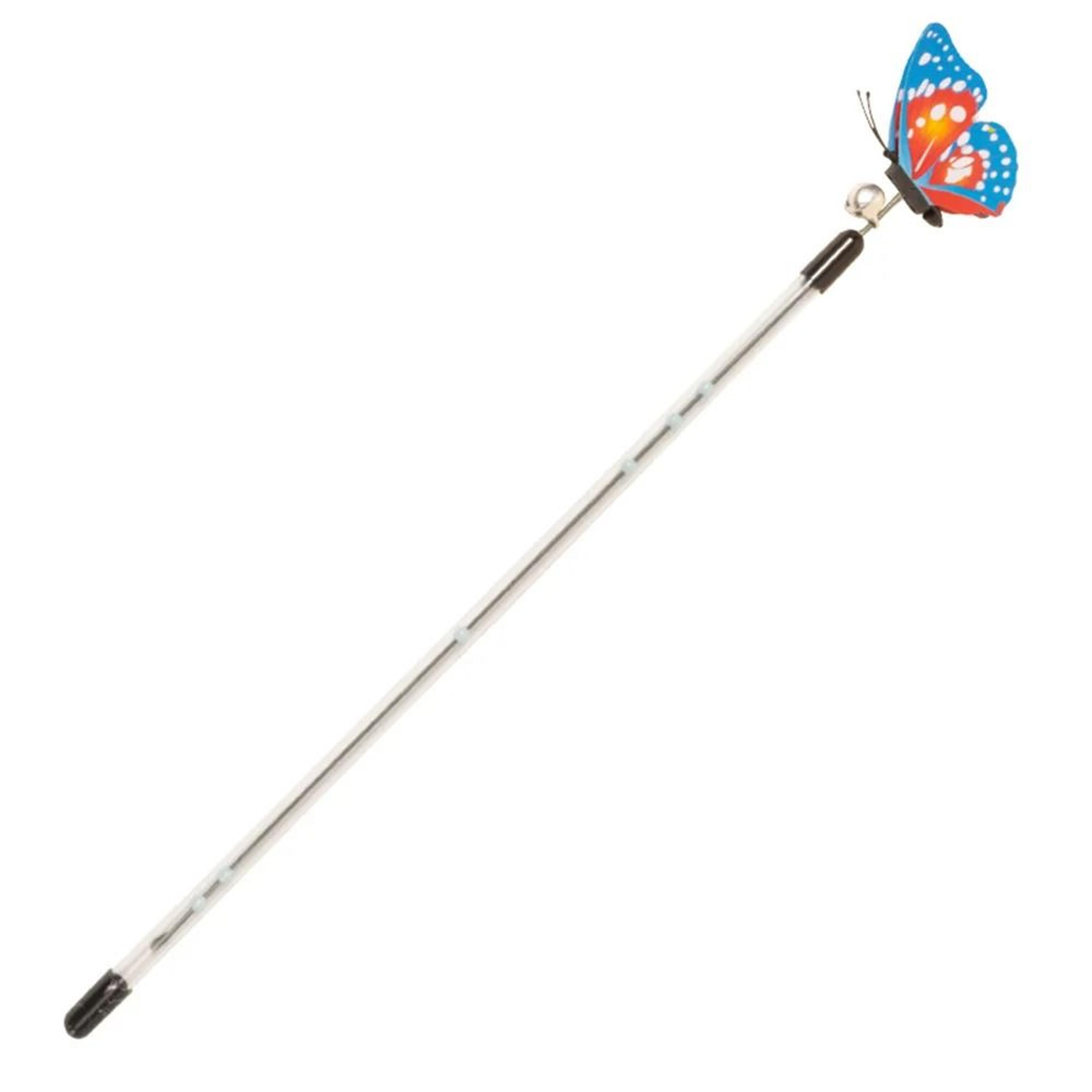 retractable butterfly cat teaser wand for interactive chasing exercise and indoor play
