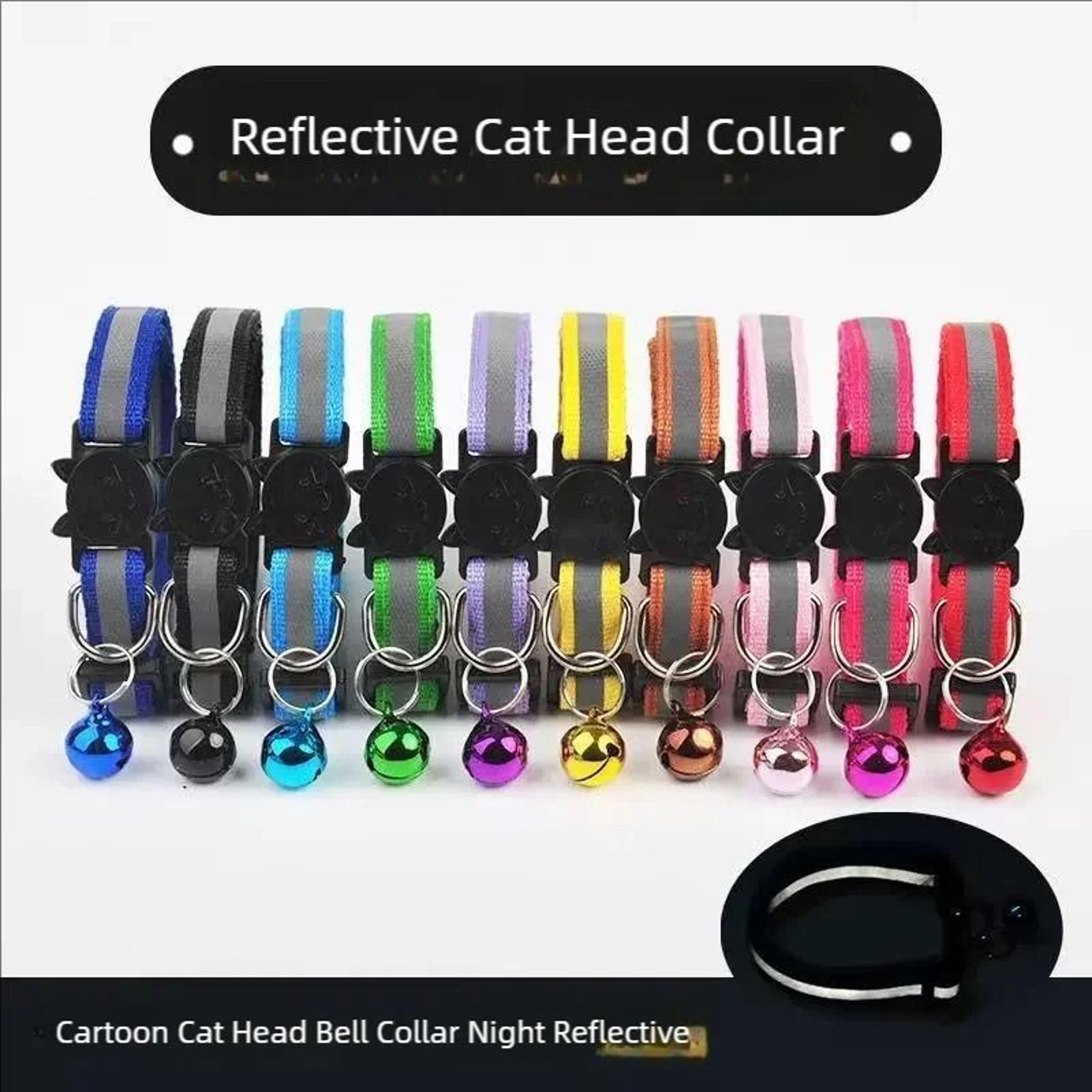 reflective adjustable cat collar with bell for small dogs kittens and daily wear