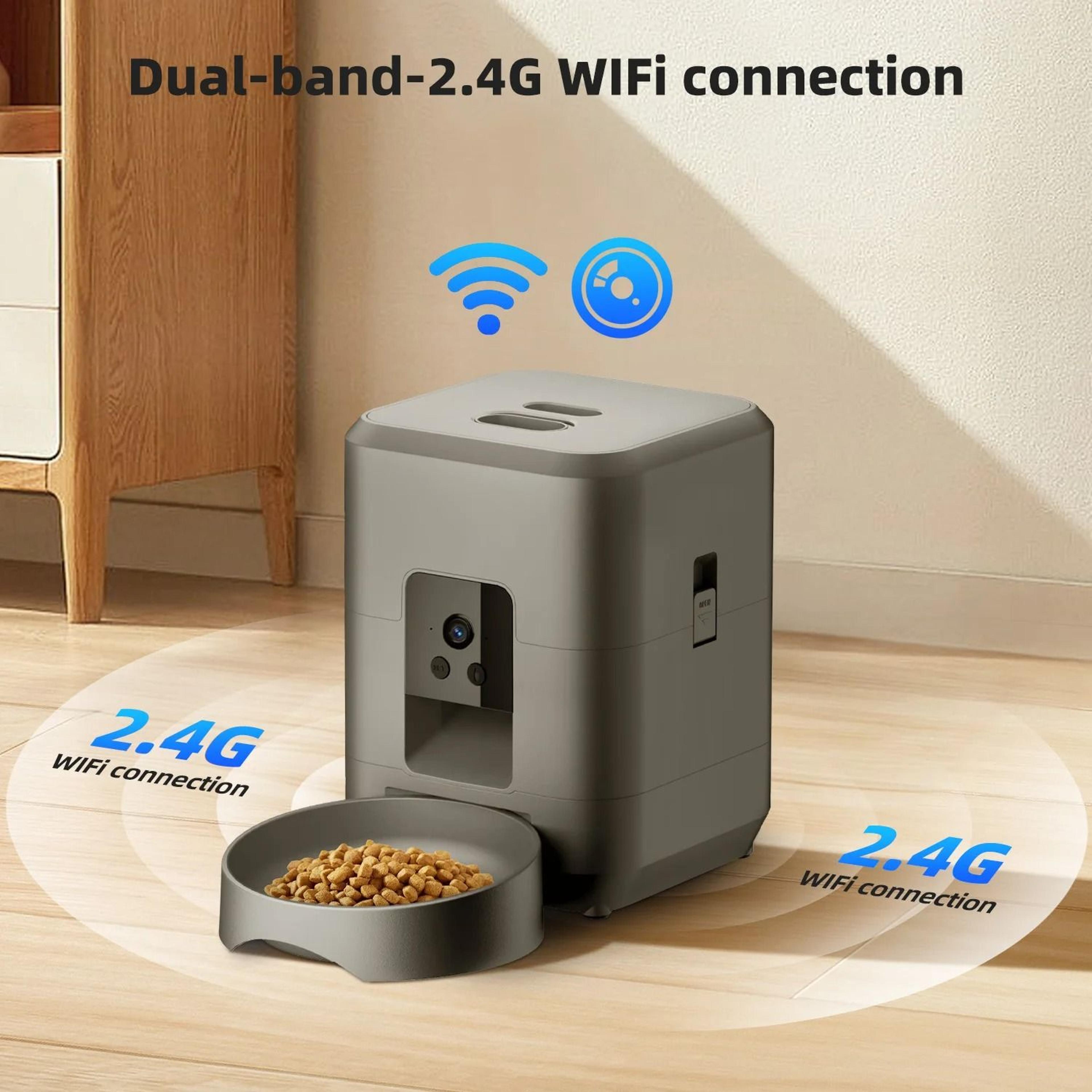 smart 2l automatic pet feeder with camera wifi app control for cats dogs