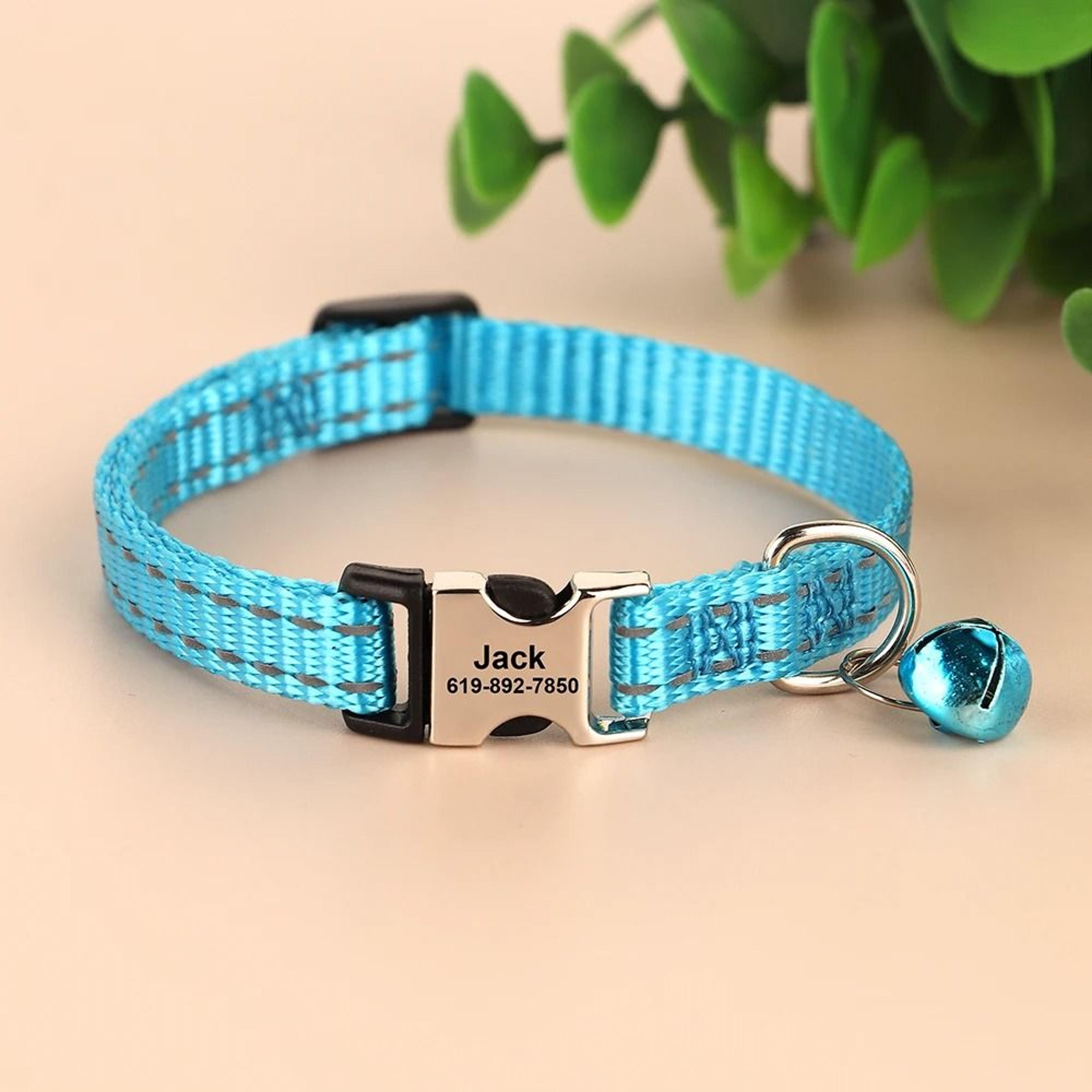 personalized engraved cat collar adjustable anti lost name necklace for kittens puppies and small dogs