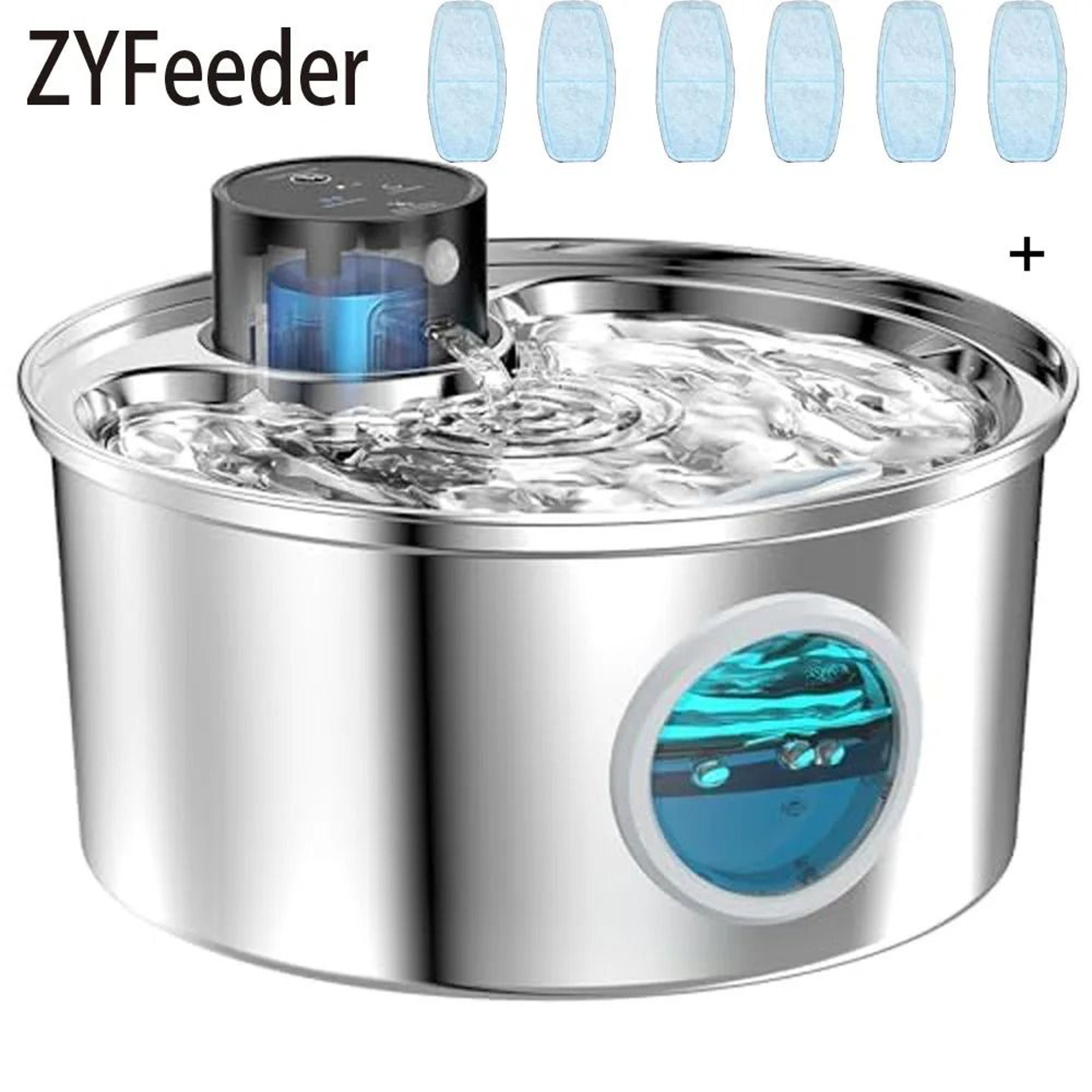 wireless stainless steel cat water fountain with motion sensor rechargeable pet drinking dispenser and filter