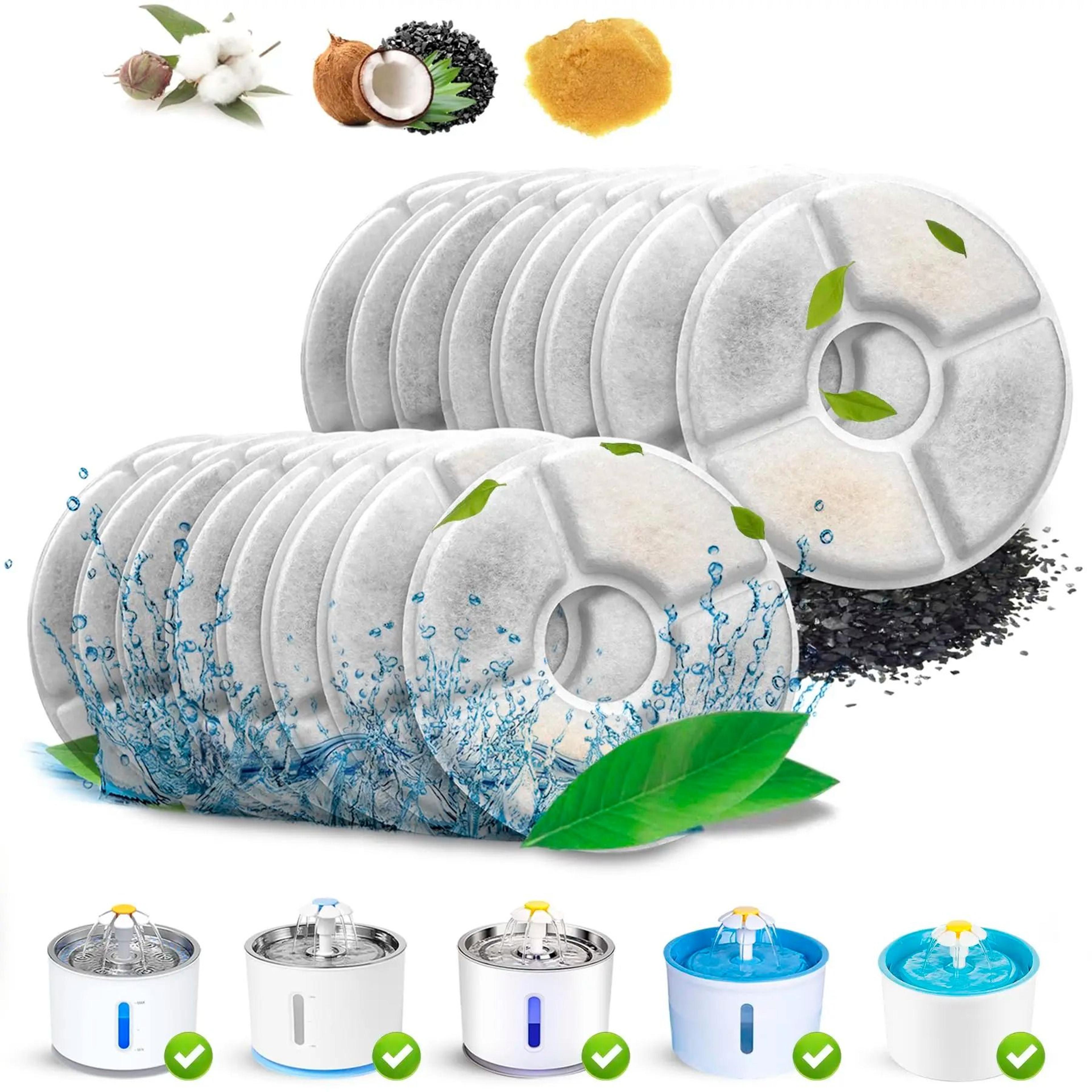 activated carbon cat water fountain filter set for round flower pet drinking fountains
