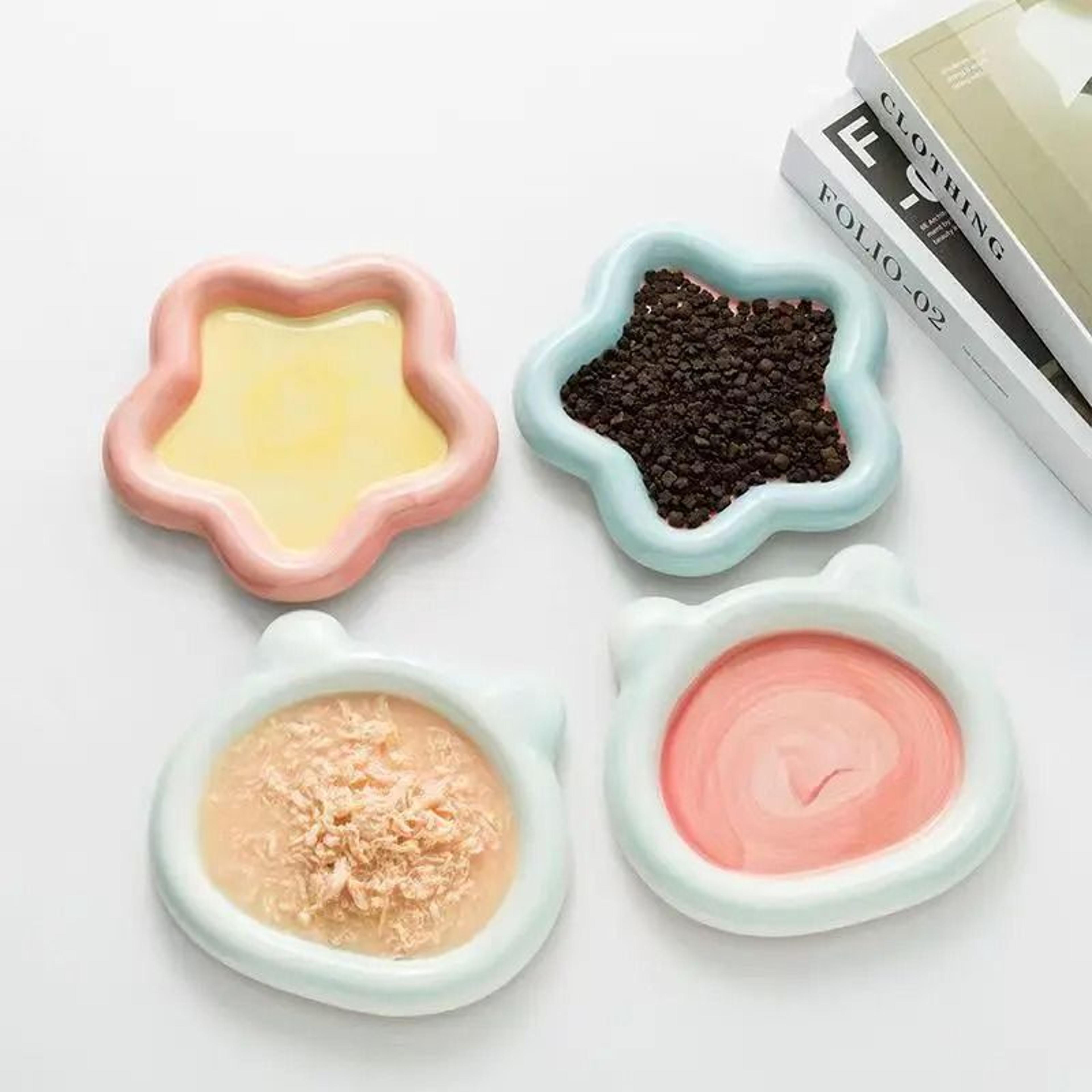 cute ceramic cat bowl wide anti knock food dish