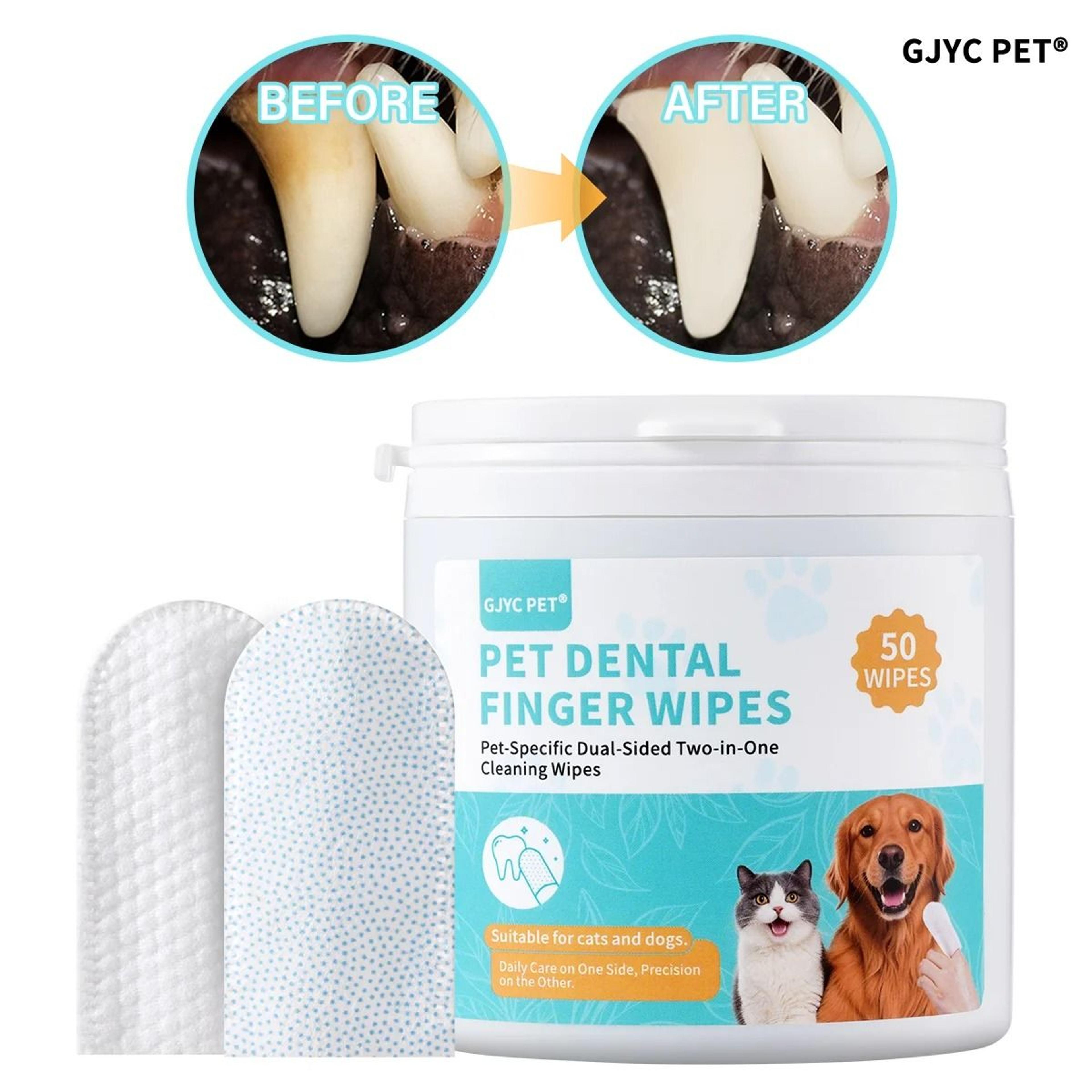 pet dental finger wipes for teeth cleaning and fresh breath