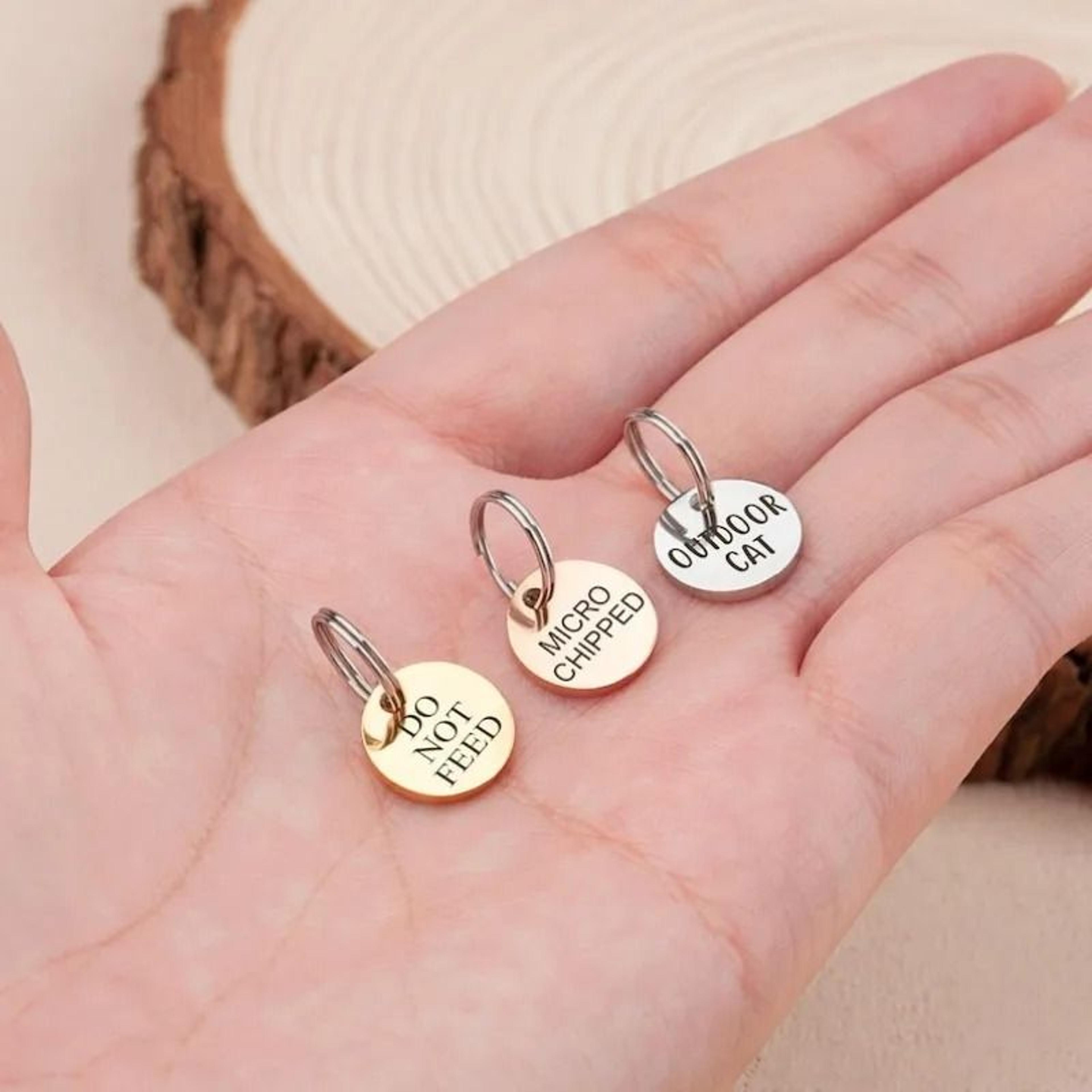 personalized mini pet id tag for cats puppies and anti lost collar safety
