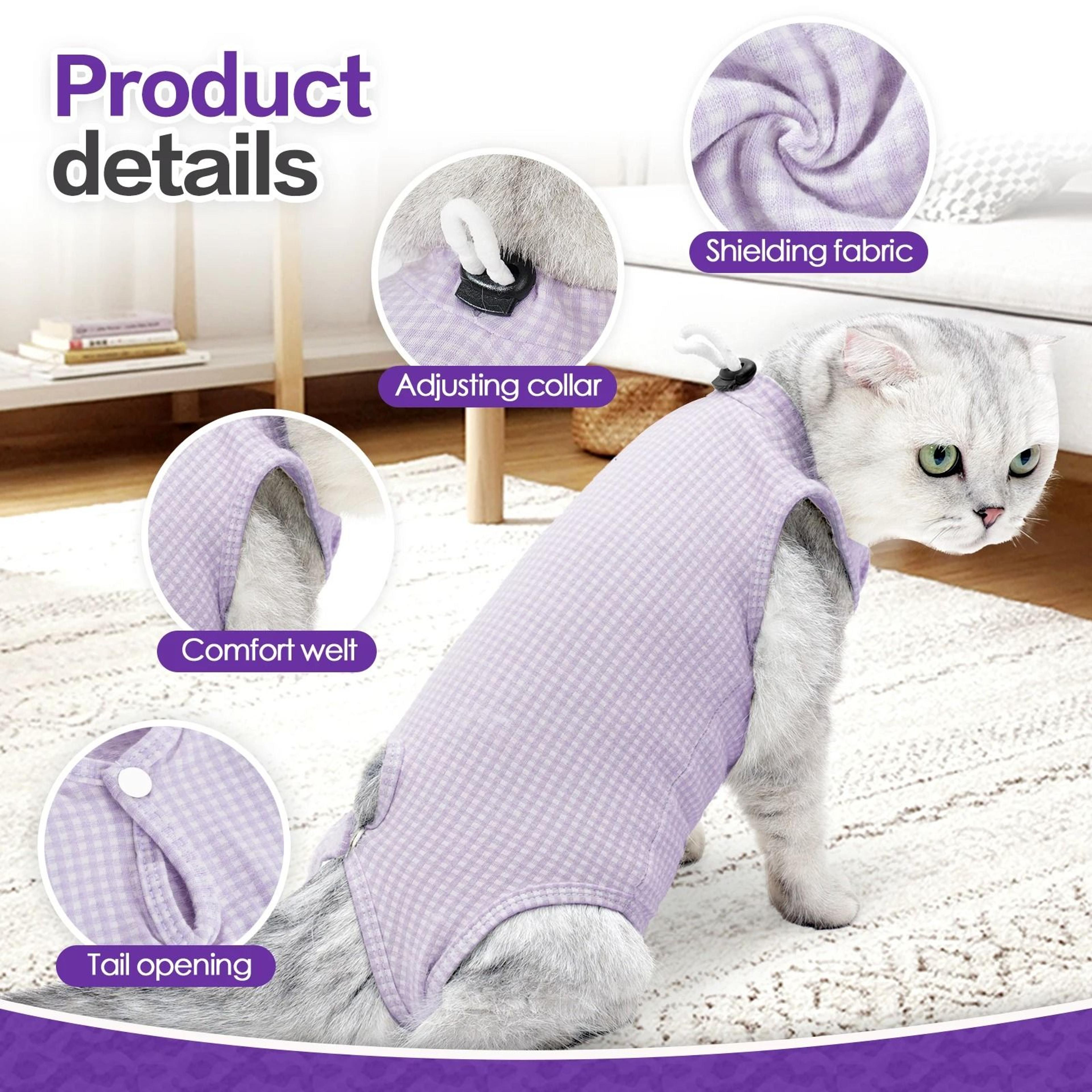 professional cat recovery suit for abdominal wounds and cone alternative post surgery care