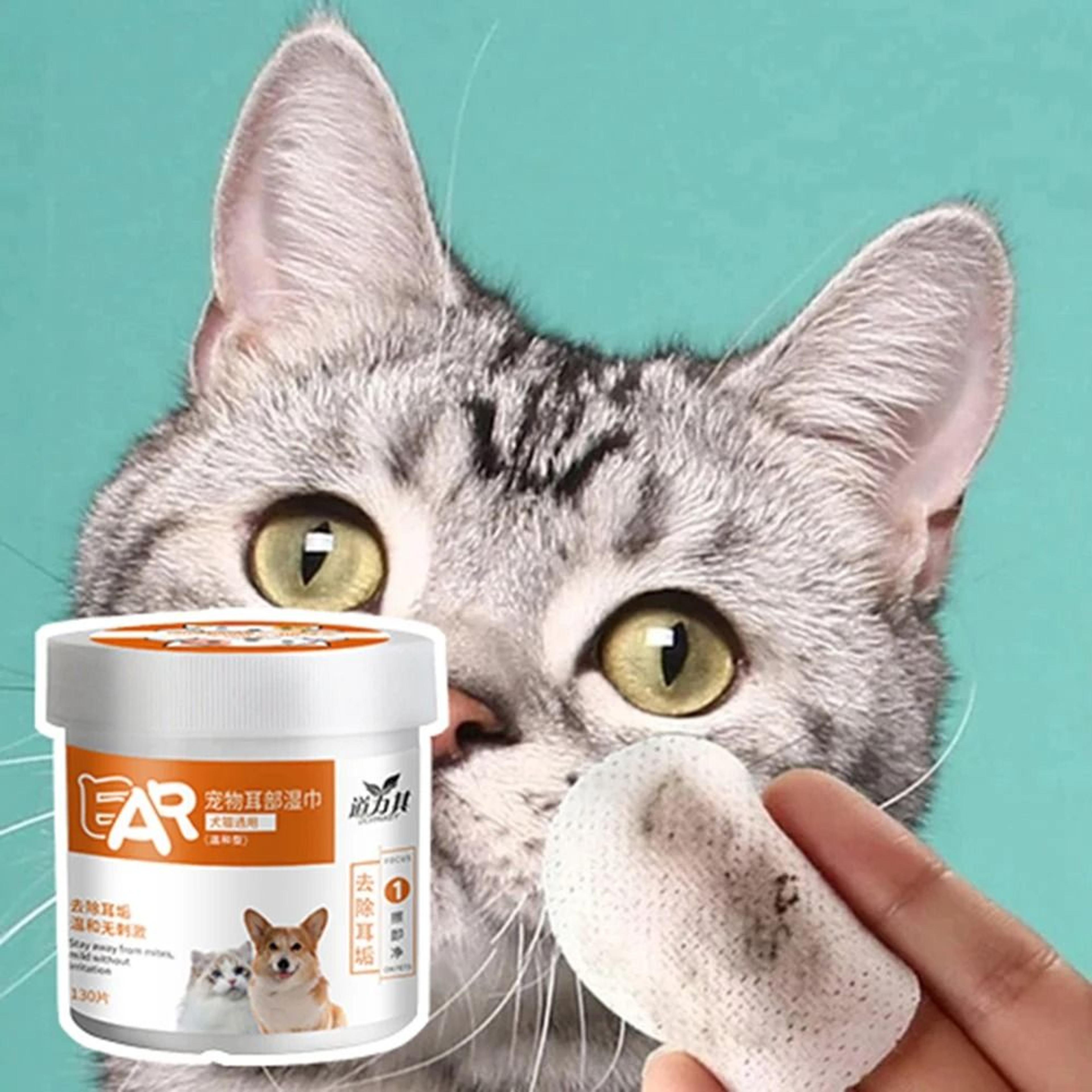 130 count pet eye wipes for dogs cats tear stain and ear cleaning care