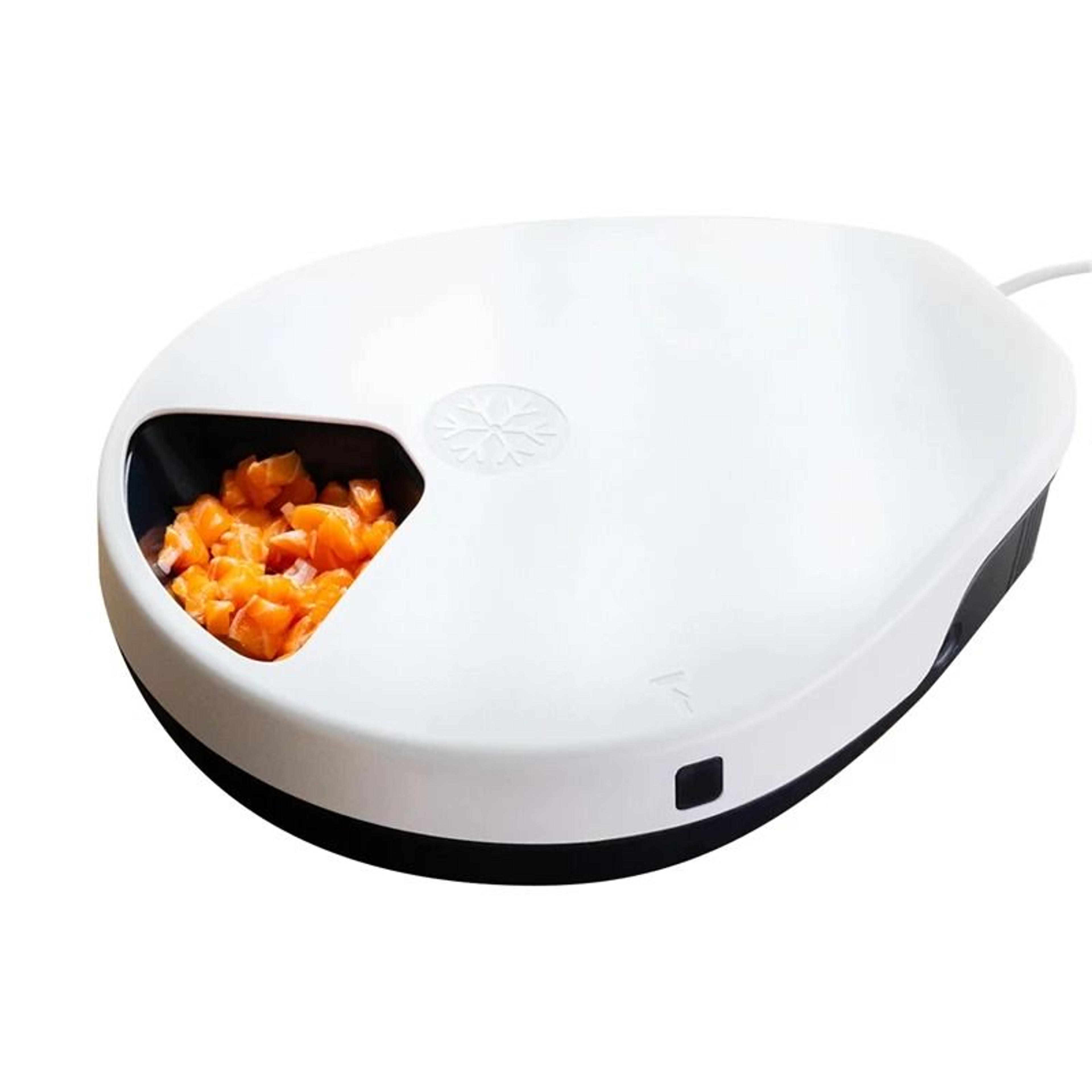 cooling automatic wet food feeder with 5 meal timer for cats and small dogs