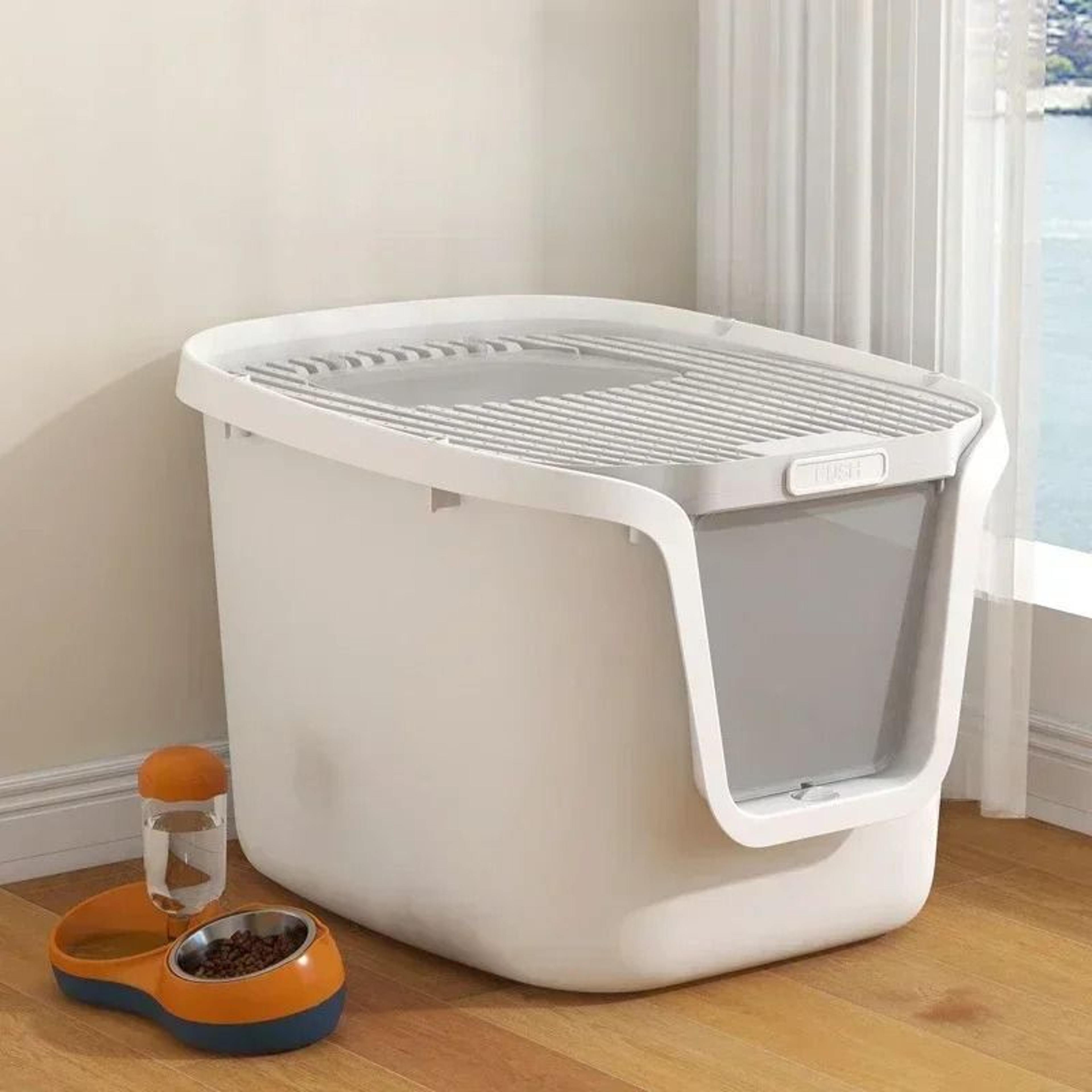 super large cat litter box with lift cover and multi direction access
