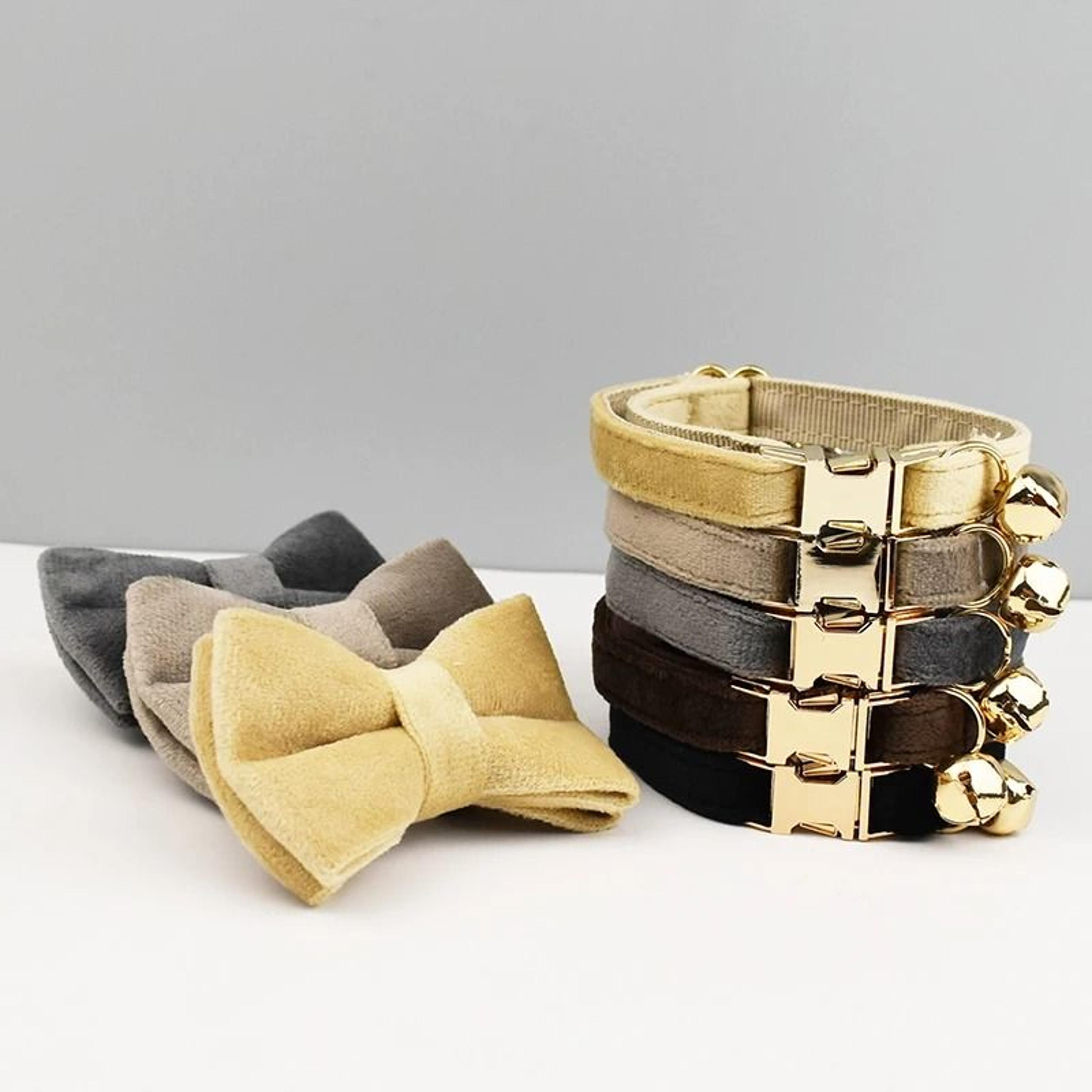 personalized bowknot cat collar adjustable comfort collar with engraving for cats and kittens