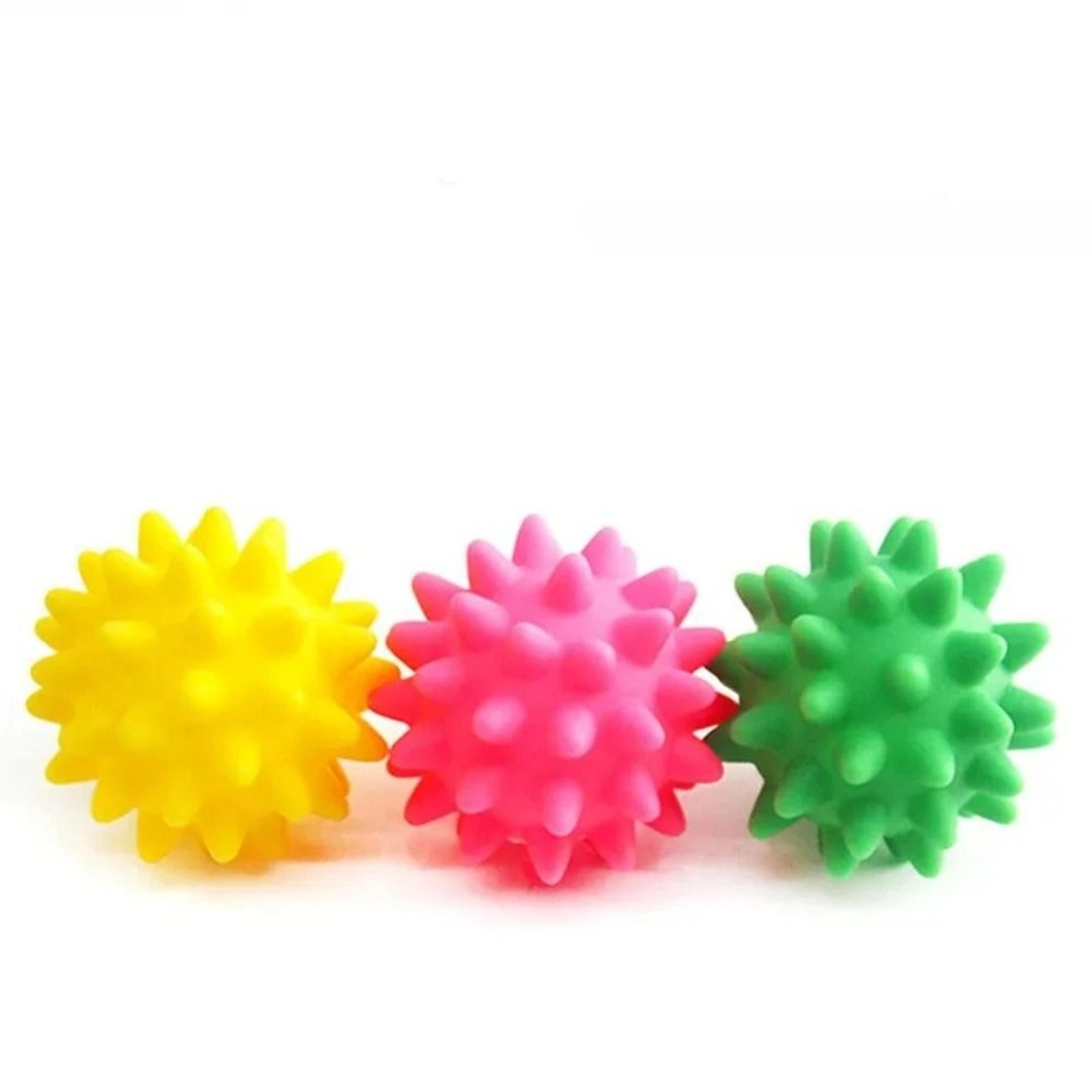 sea urchin sound ball dog chew toys three pack for active fetch and bite play