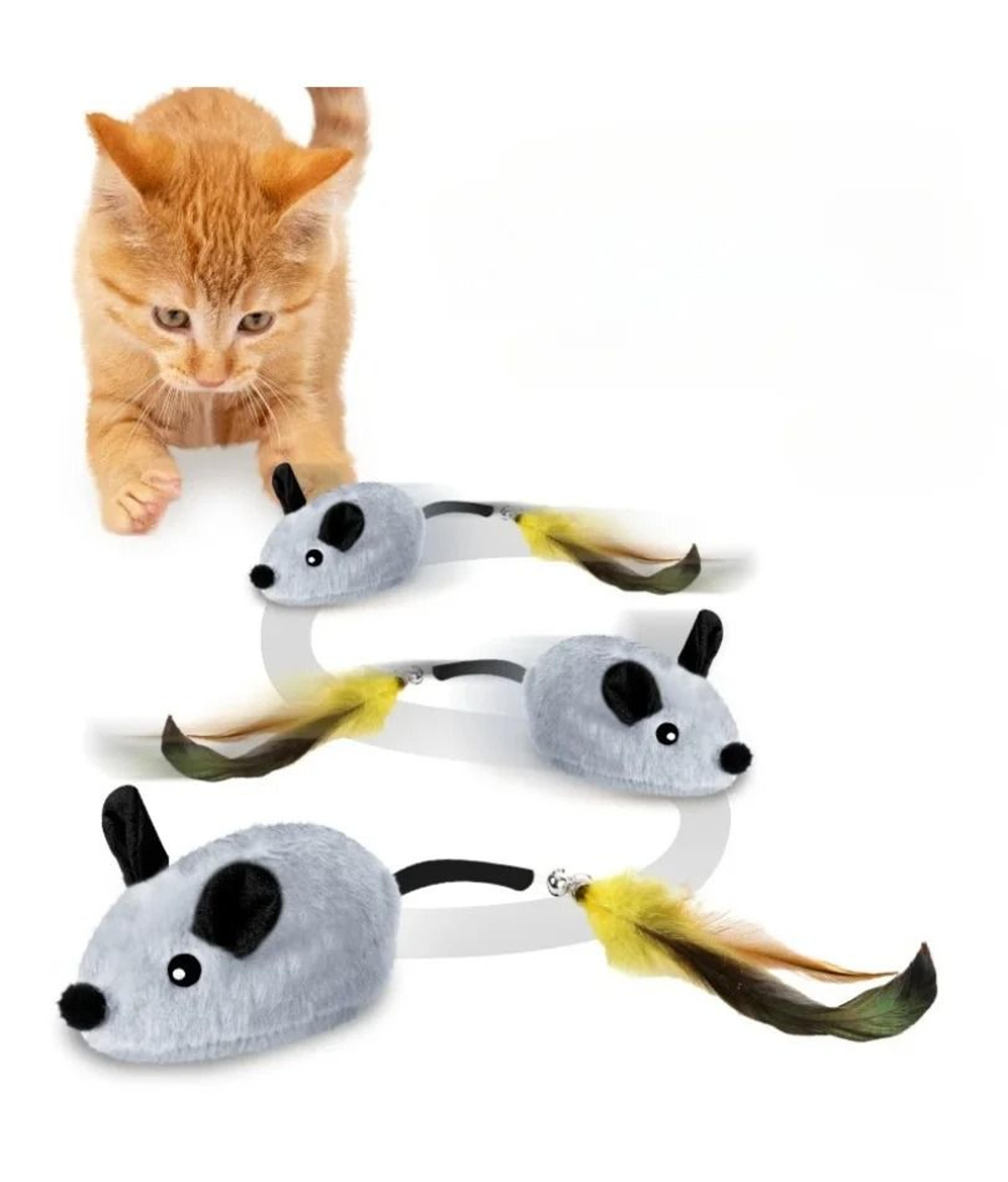 automatic moving mouse cat toy usb rechargeable squeaky plush toy for indoor hunting play