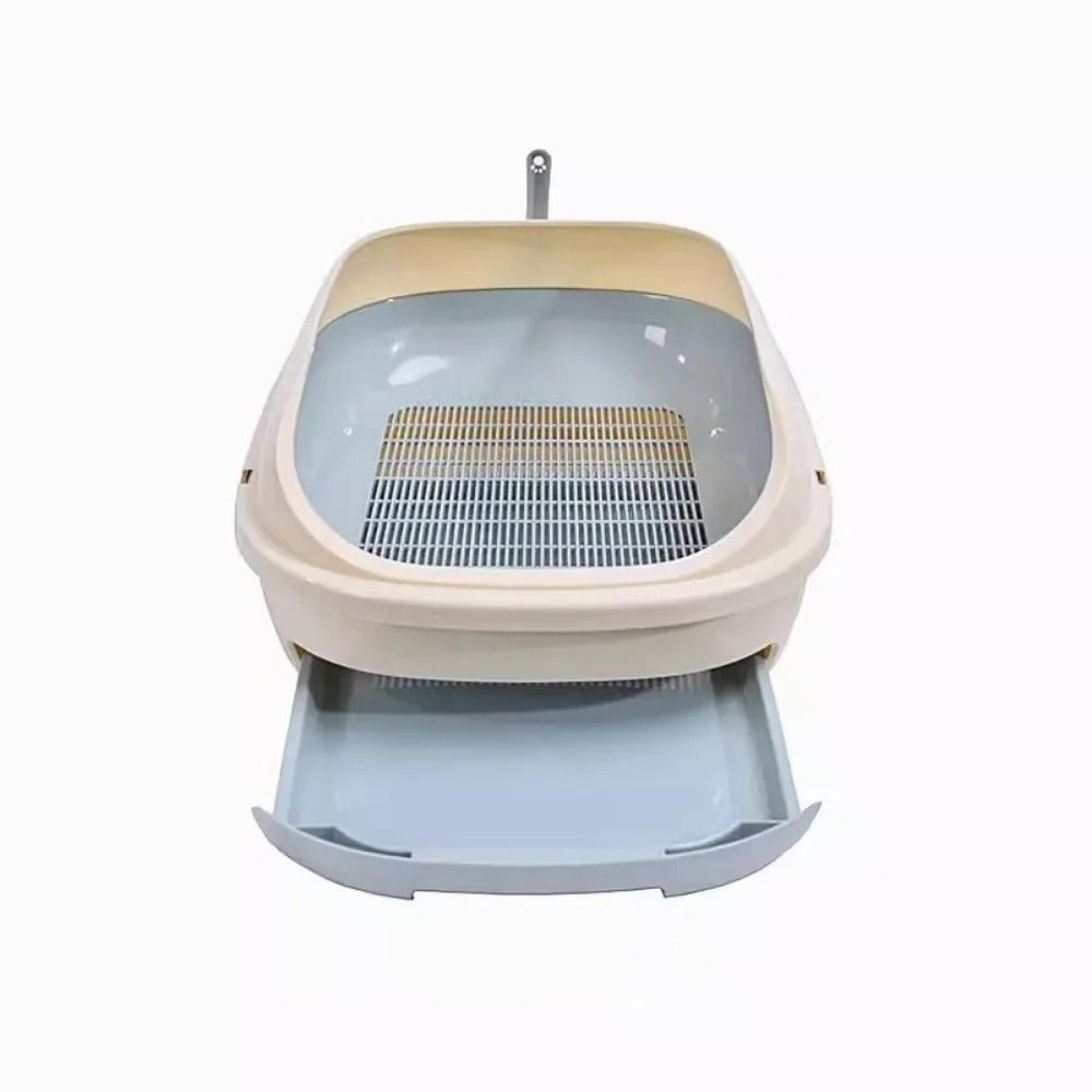 extra large semi enclosed cat litter box with drawer grid