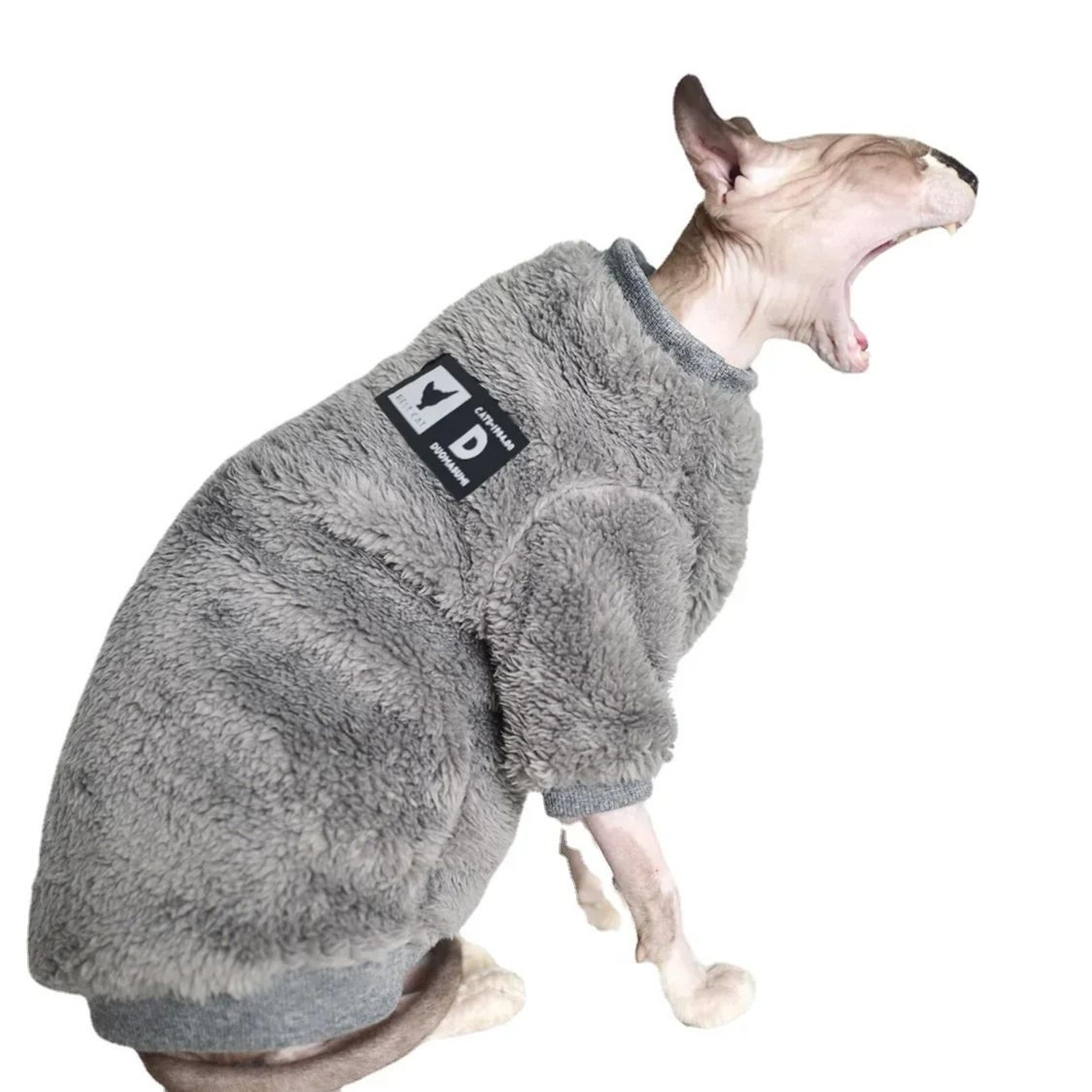 soft fluffy winter cat jacket for sphynx and hairless cats warm coat