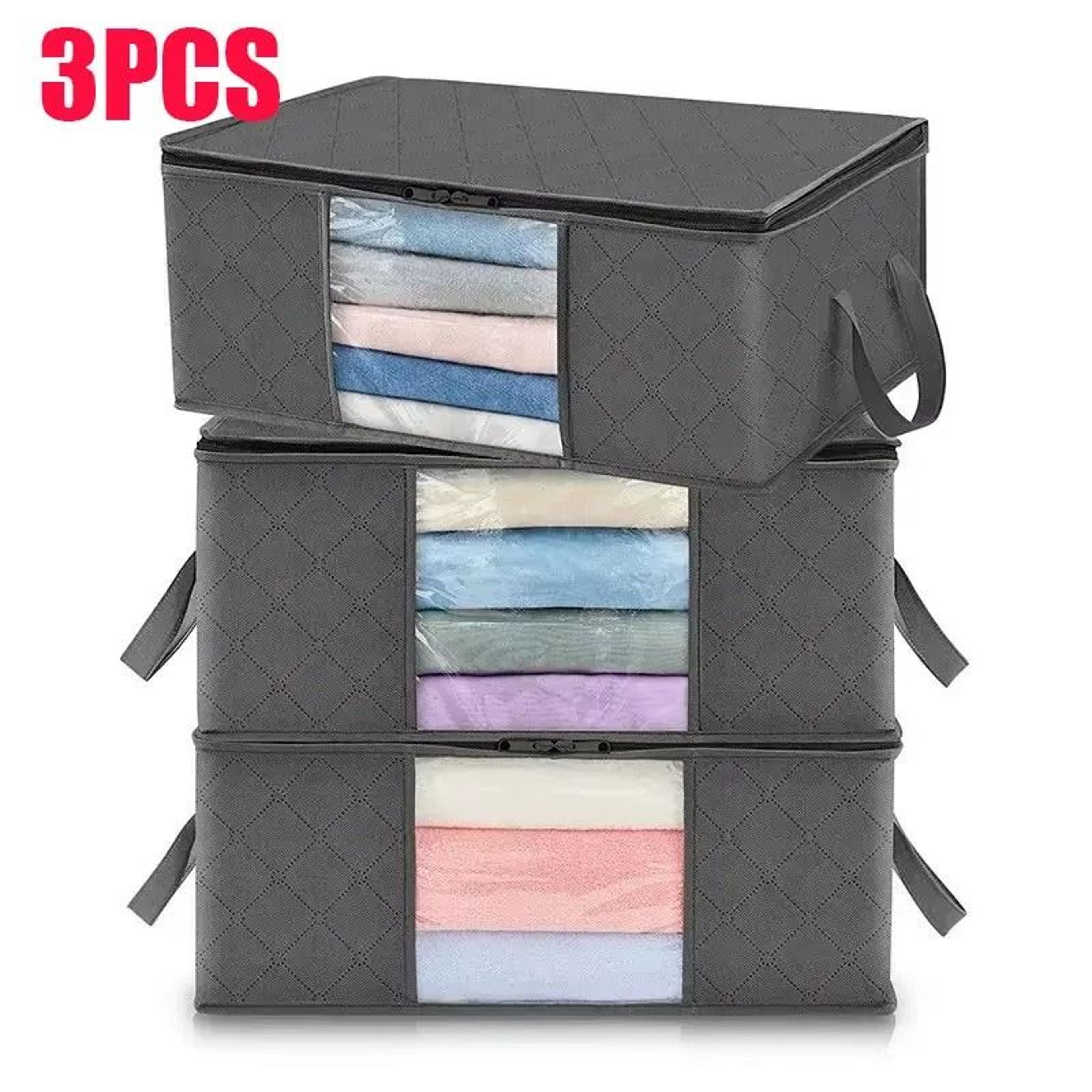 foldable clothes storage bag for blankets bedding closet and bedroom organization container
