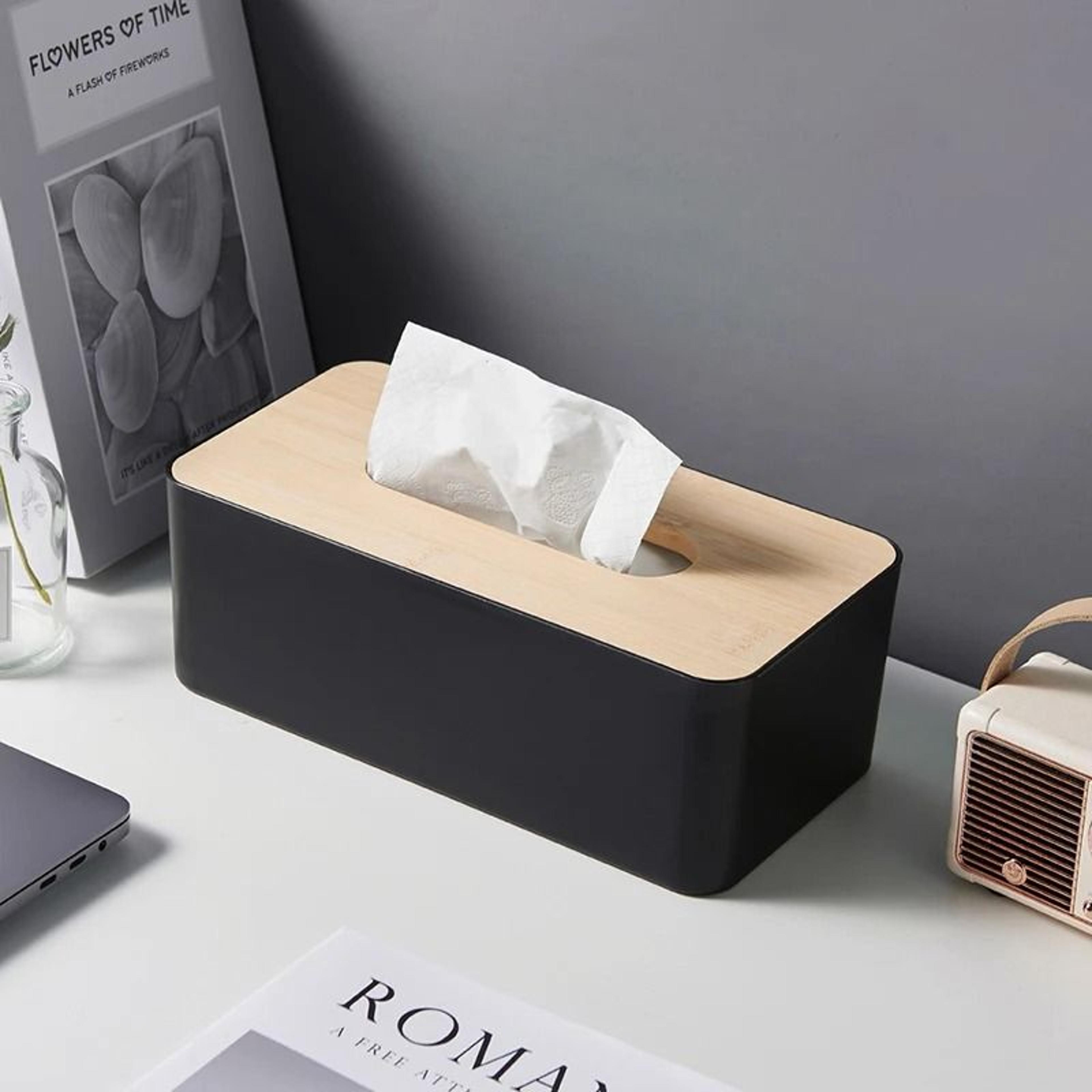 bamboo tissue box cover rectangular facial tissue holder