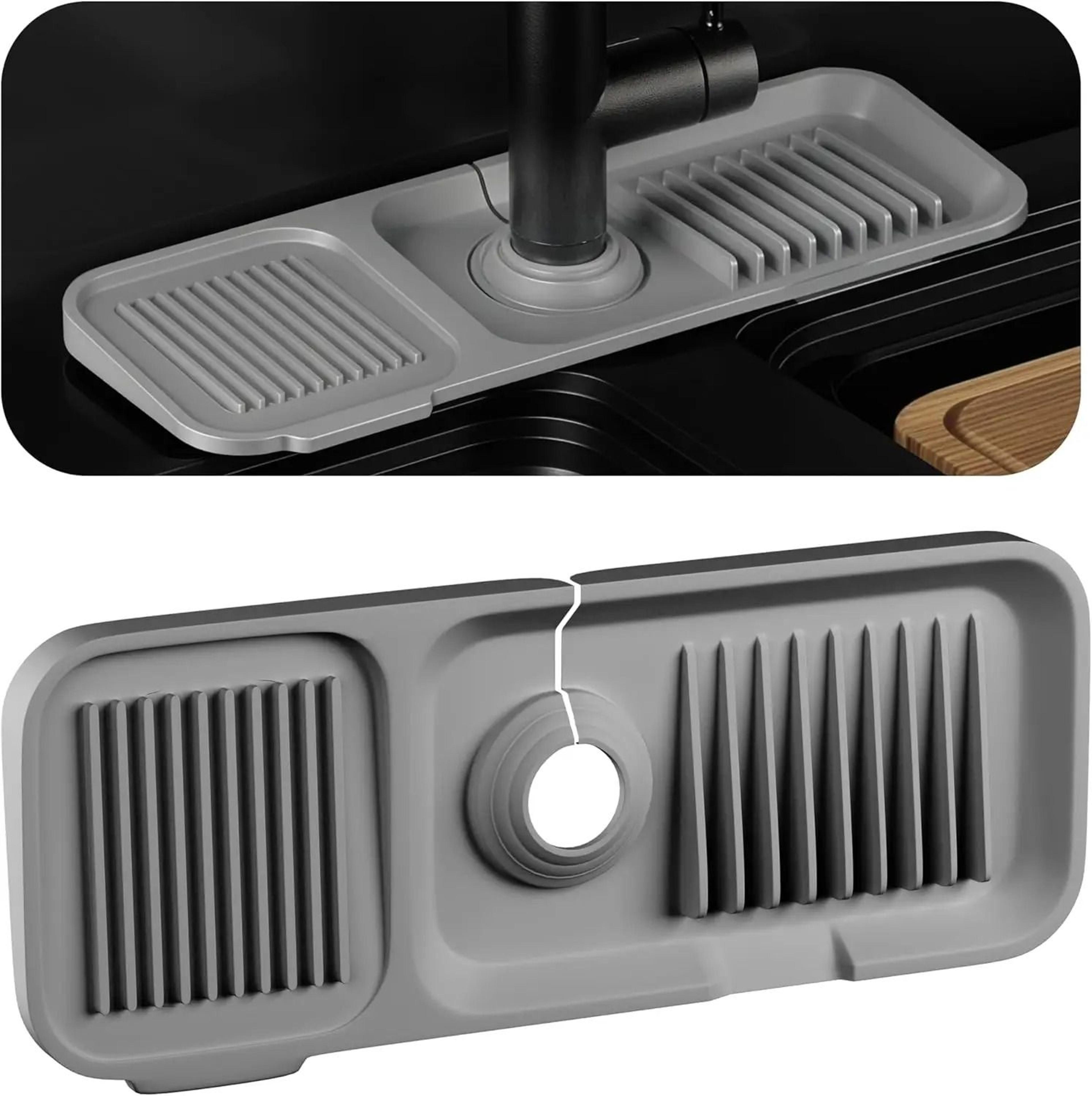 silicone sink splash guard faucet drip catcher sponge holder mat