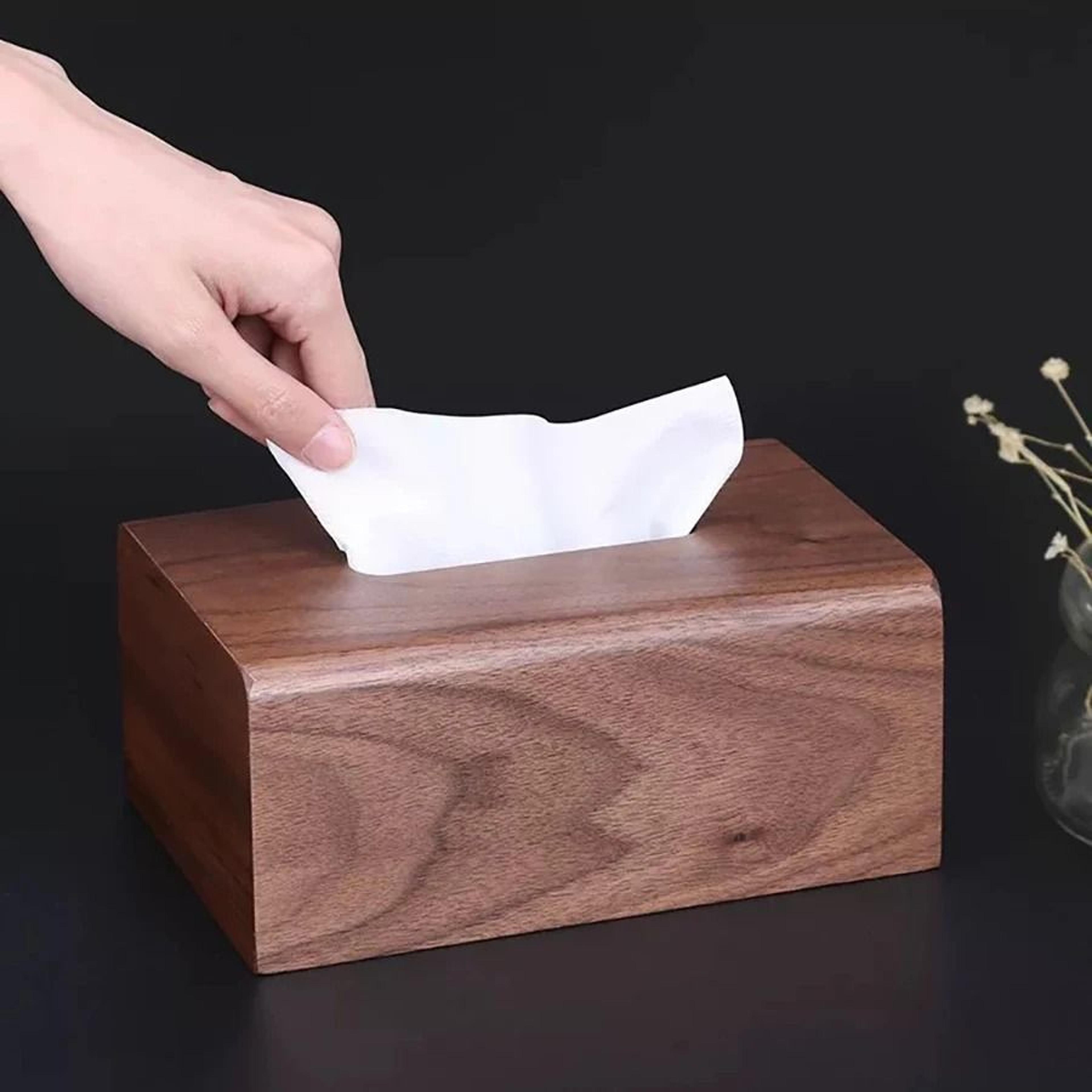 solid wood walnut tissue box cover for home decor