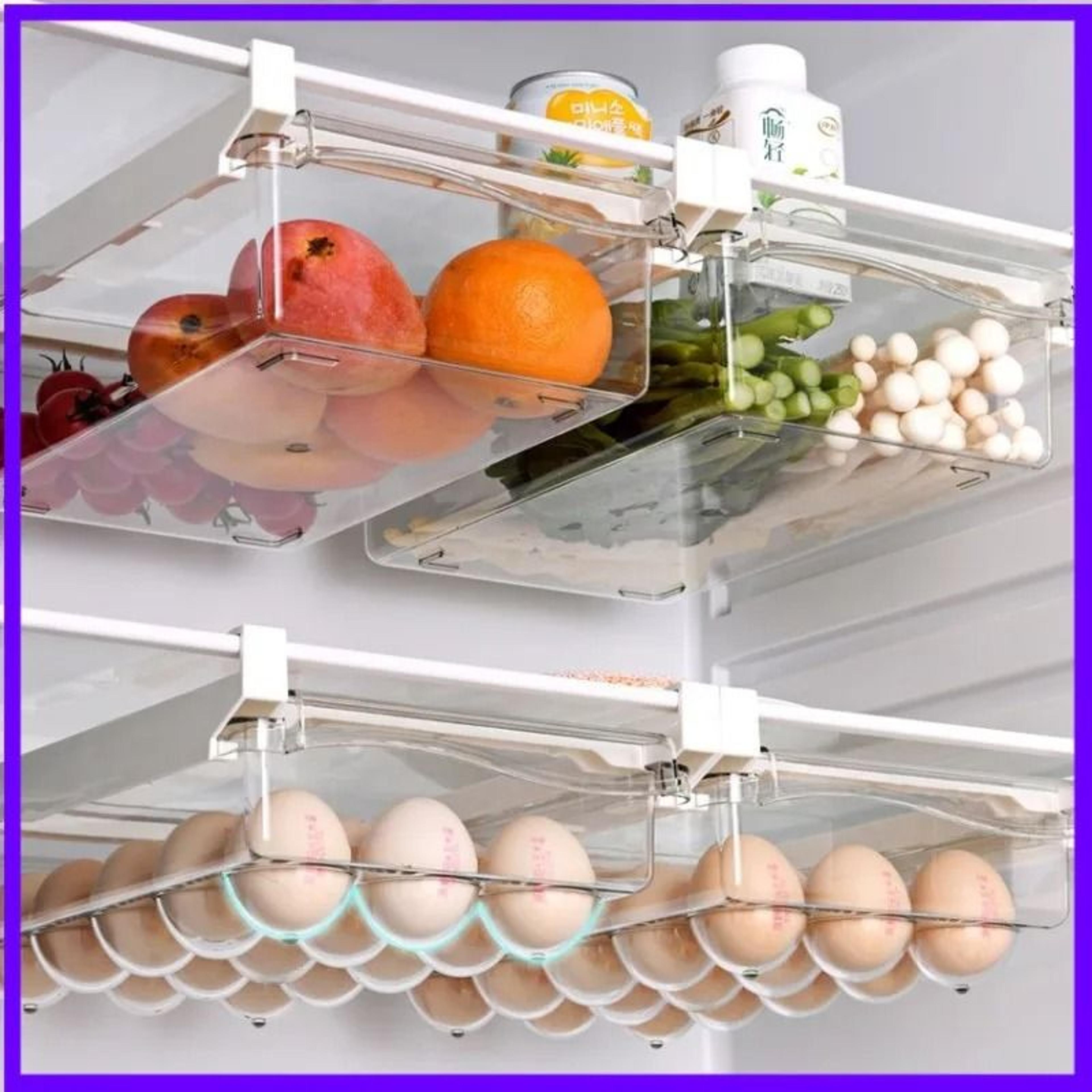 under shelf refrigerator drawer organizer for food storage