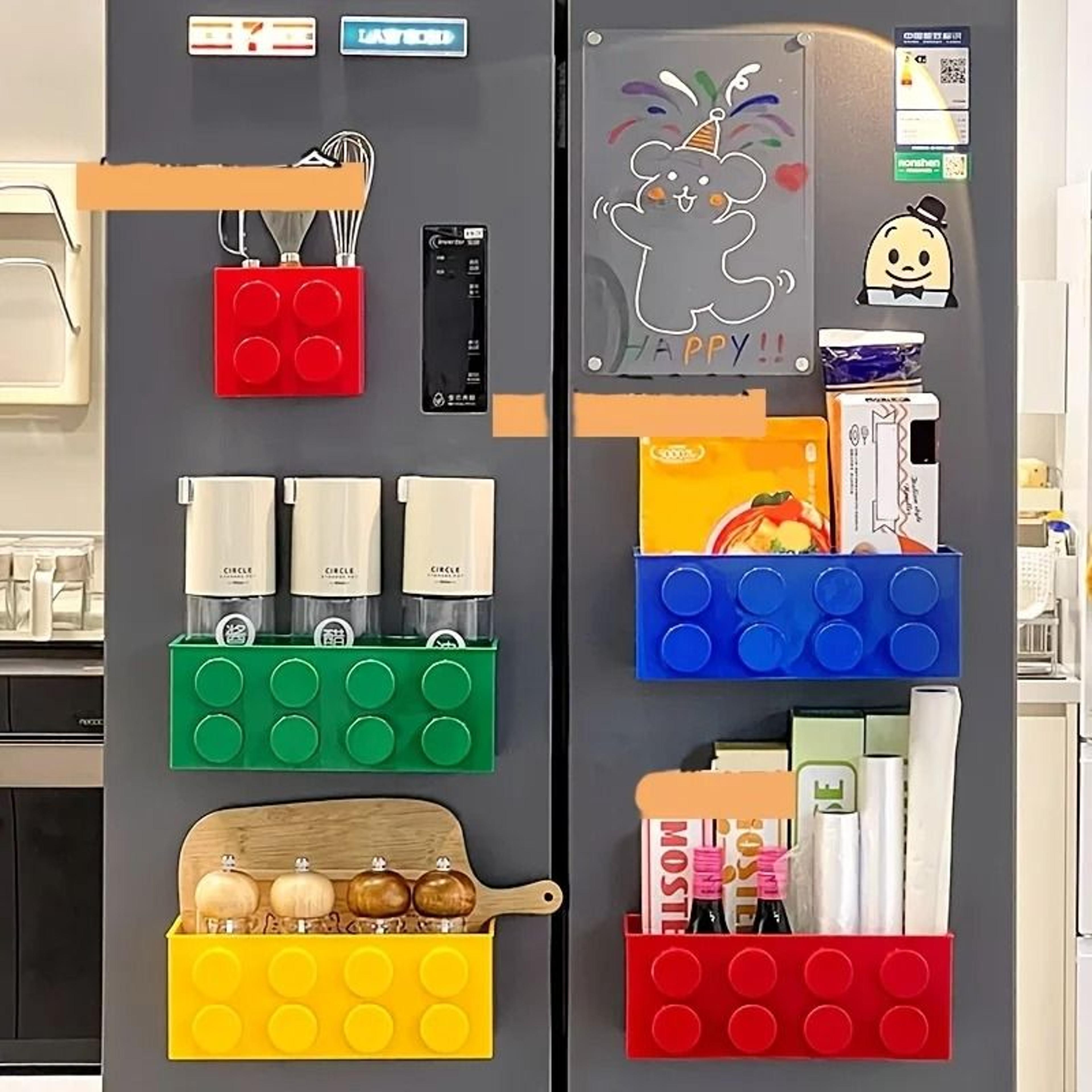 magnetic refrigerator storage box and wall mounted organizer