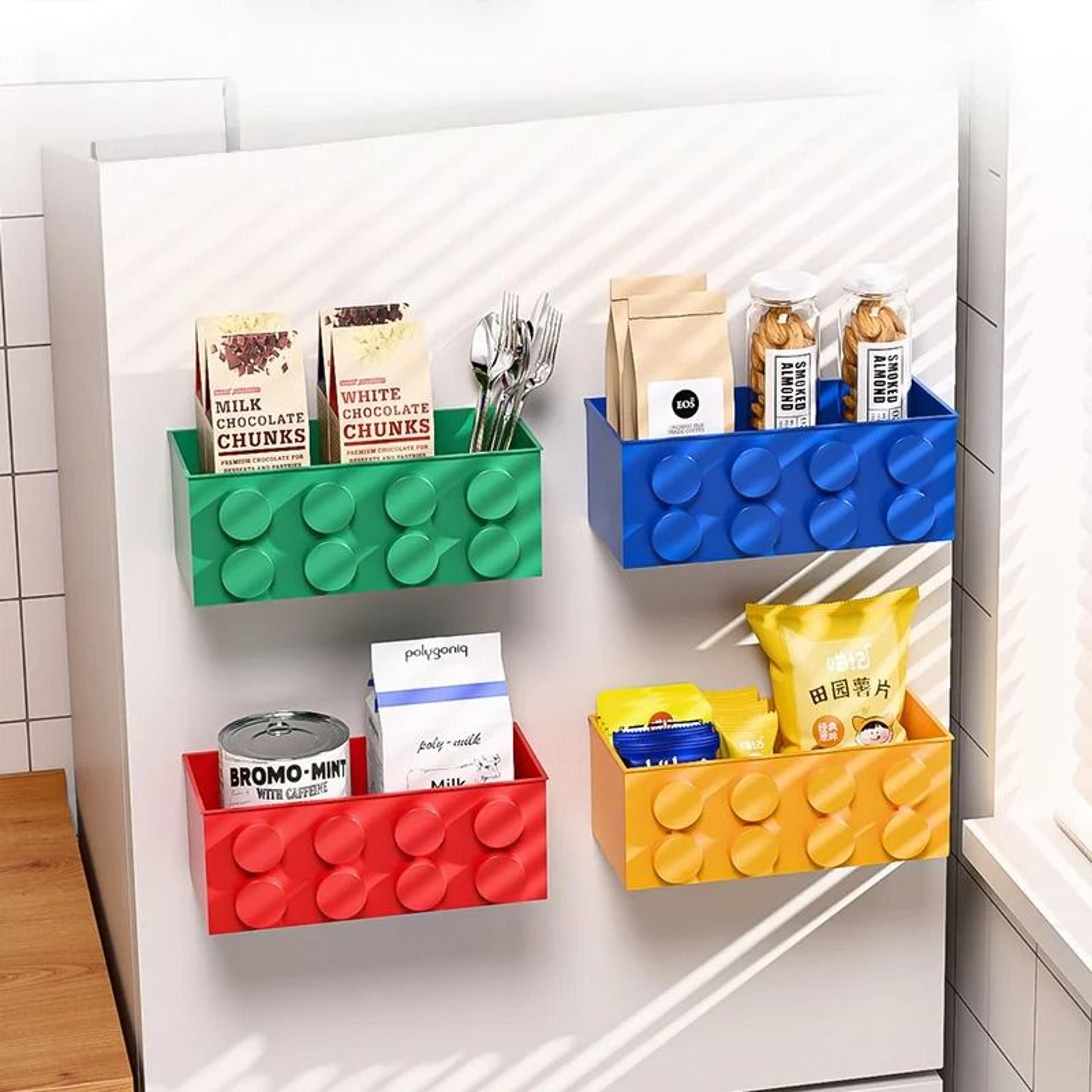 magnetic refrigerator storage rack and wall mounted organizer