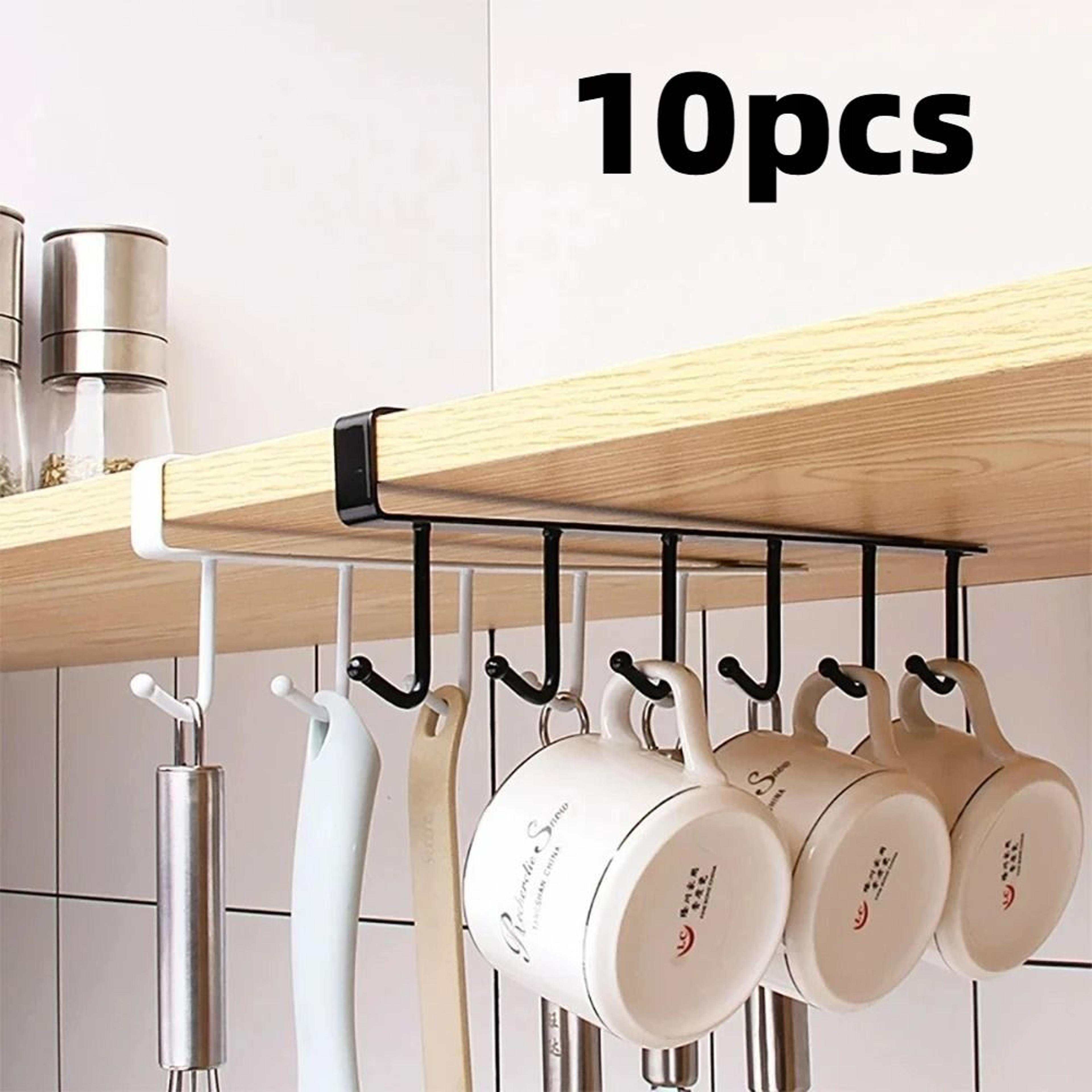 6 hook coffee mug holder and cabinet storage rack