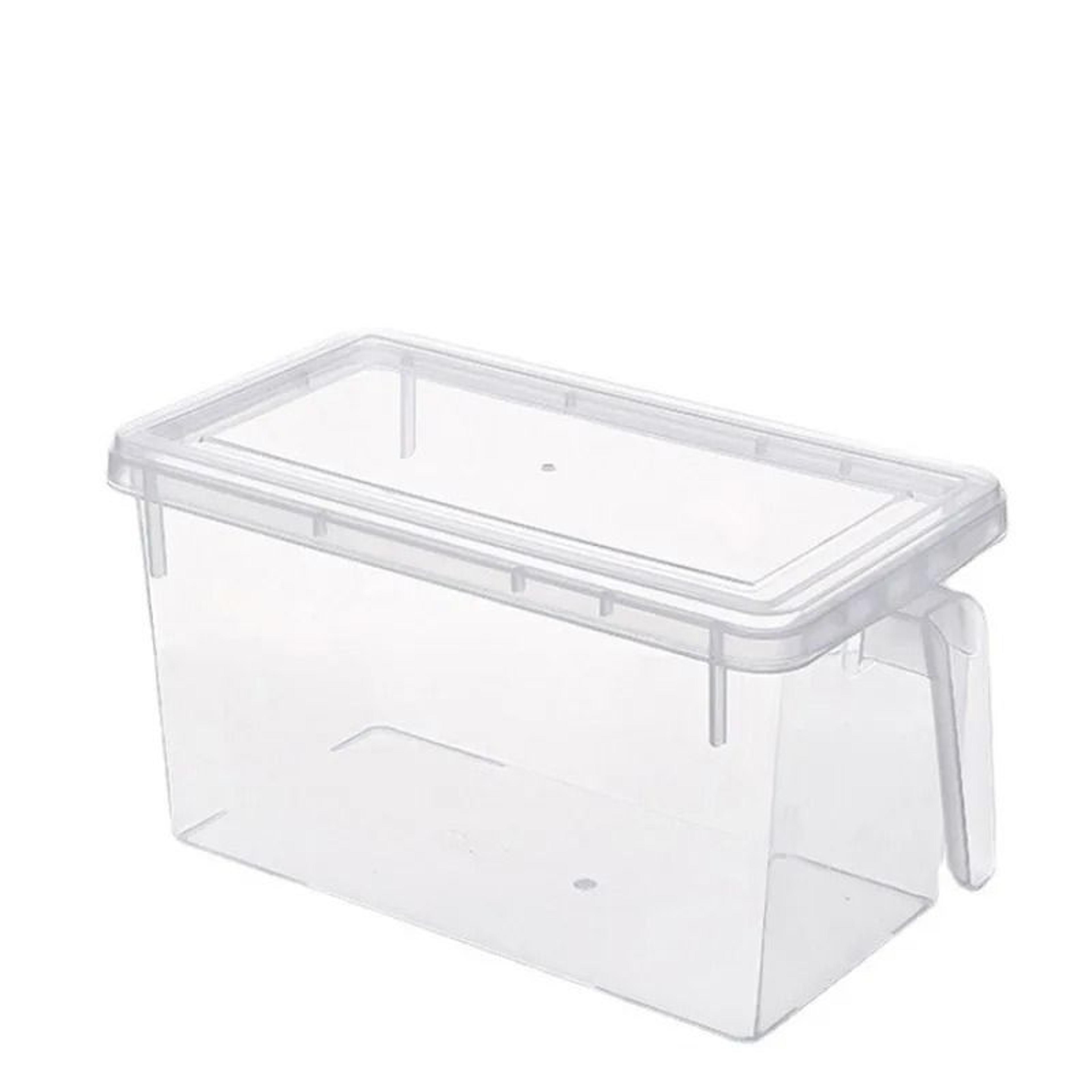 clear fridge storage container with handles and airtight lid