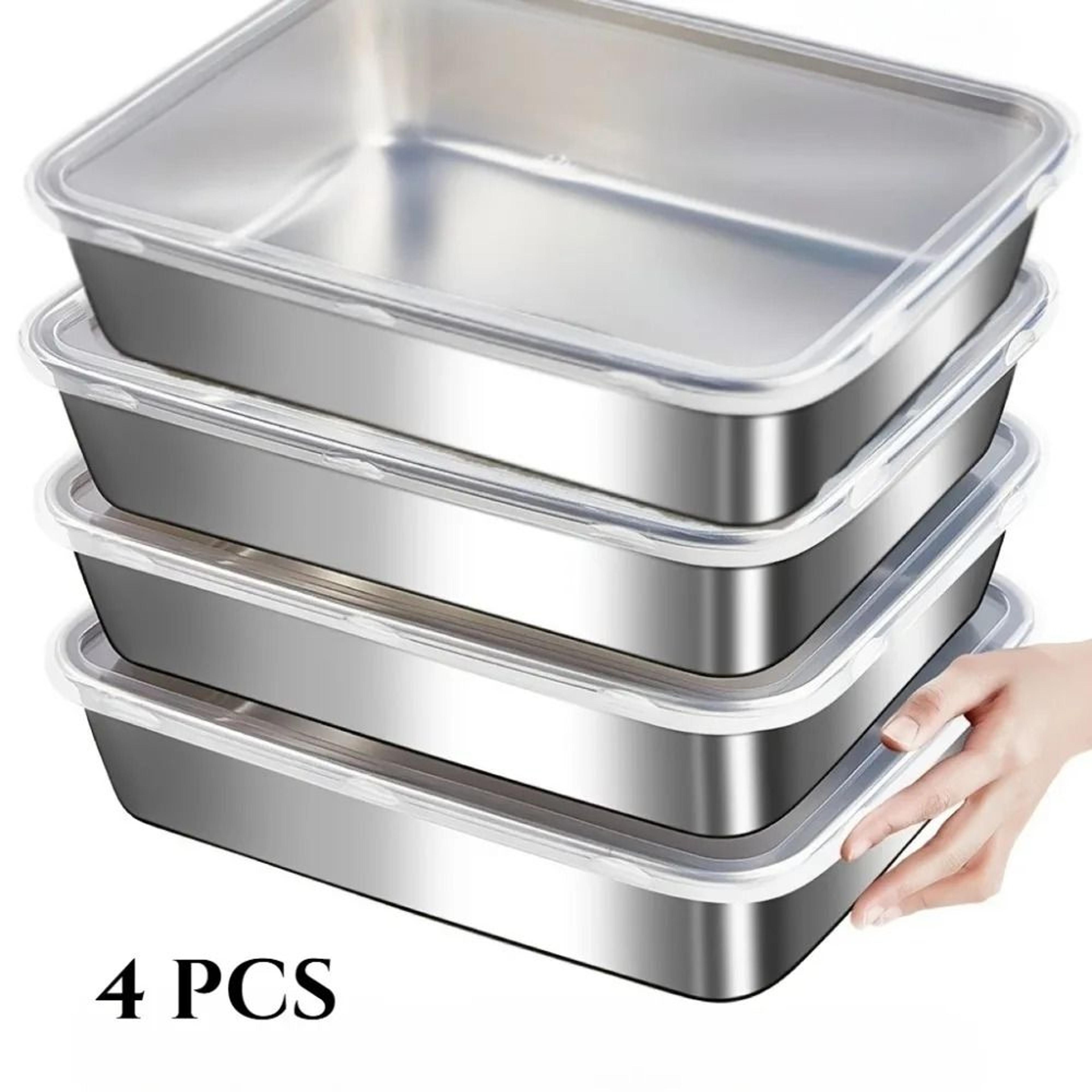 stainless steel baking pans with lids for roasting vegetables meat and oven meals