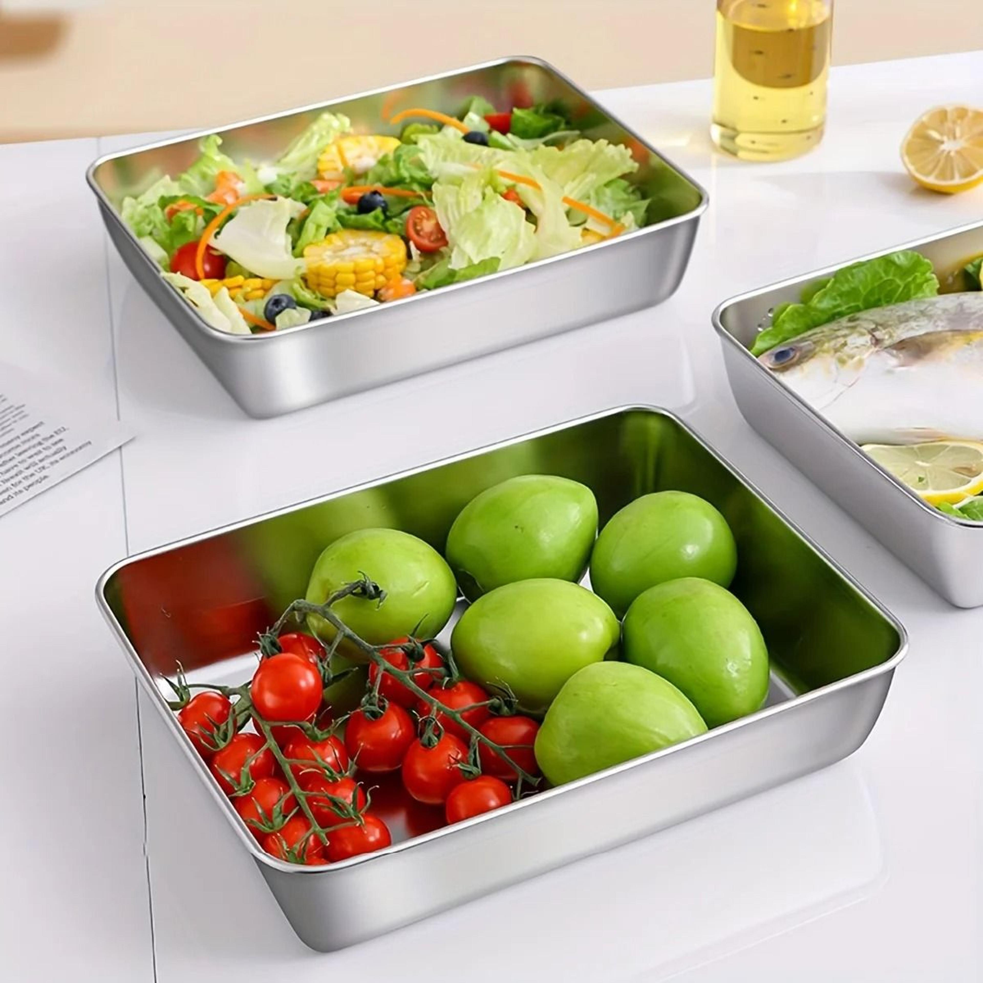 stainless steel food storage containers airtight kitchen set