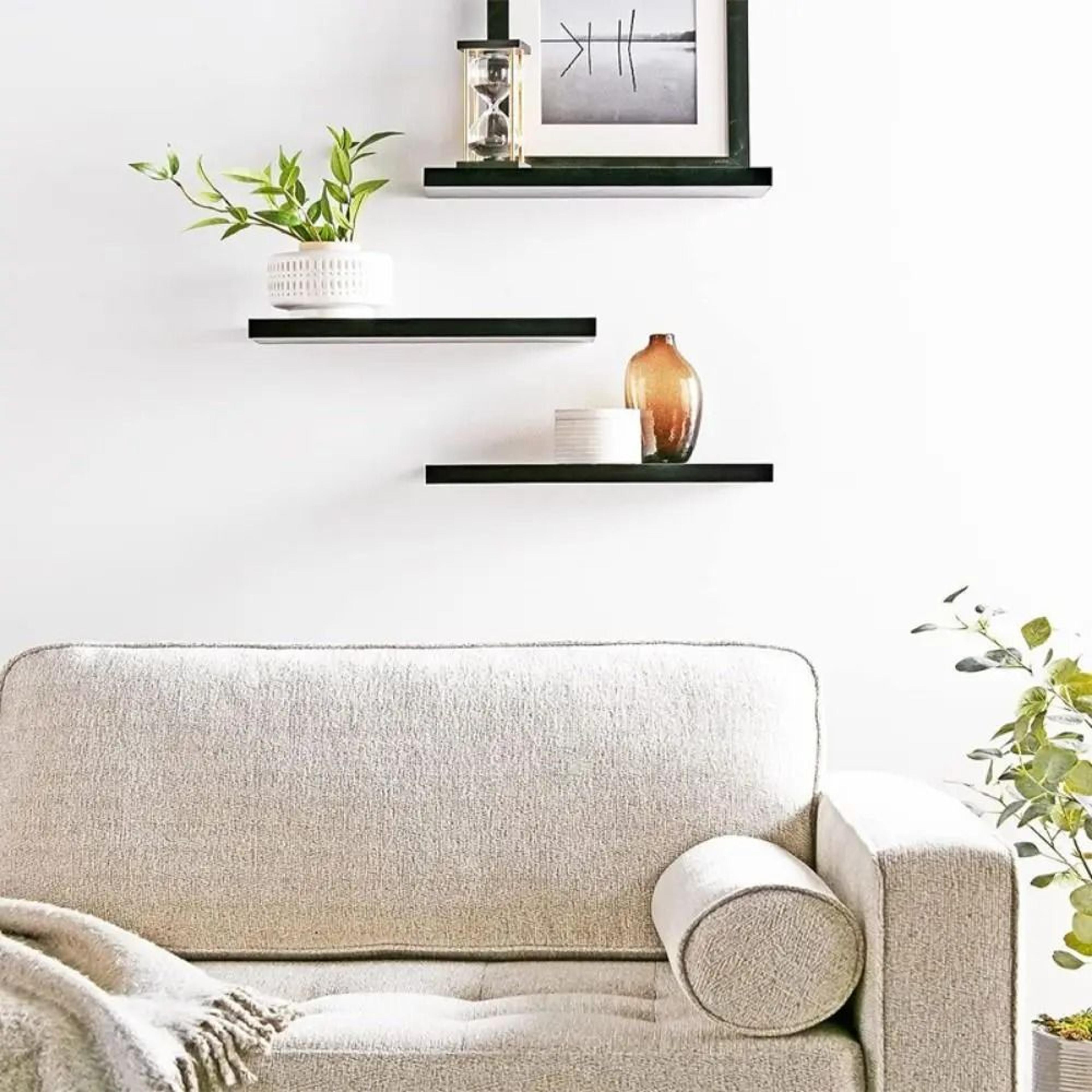 wooden floating shelves wall mounted storage rack
