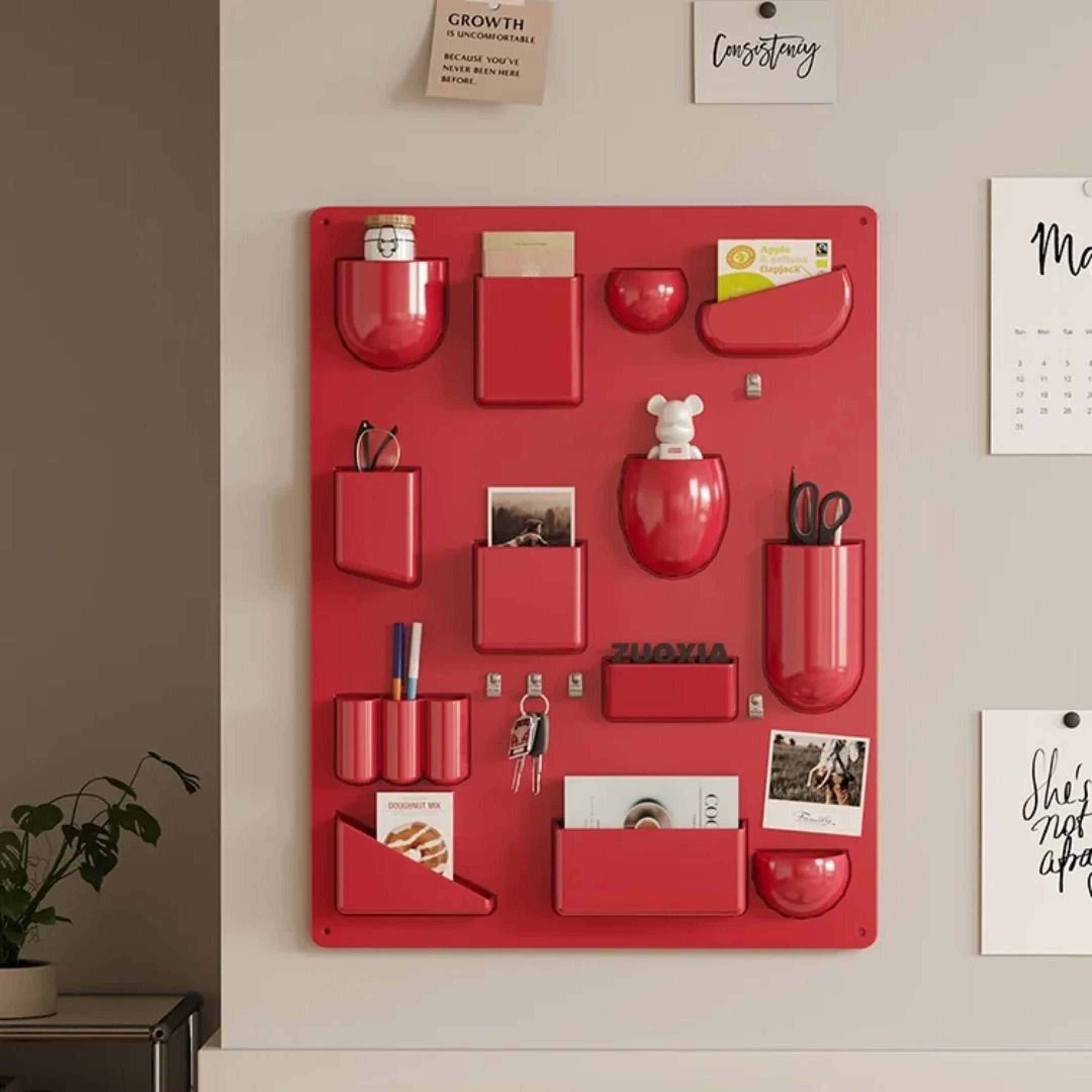 wall mounted storage rack with hooks adjustable organizer