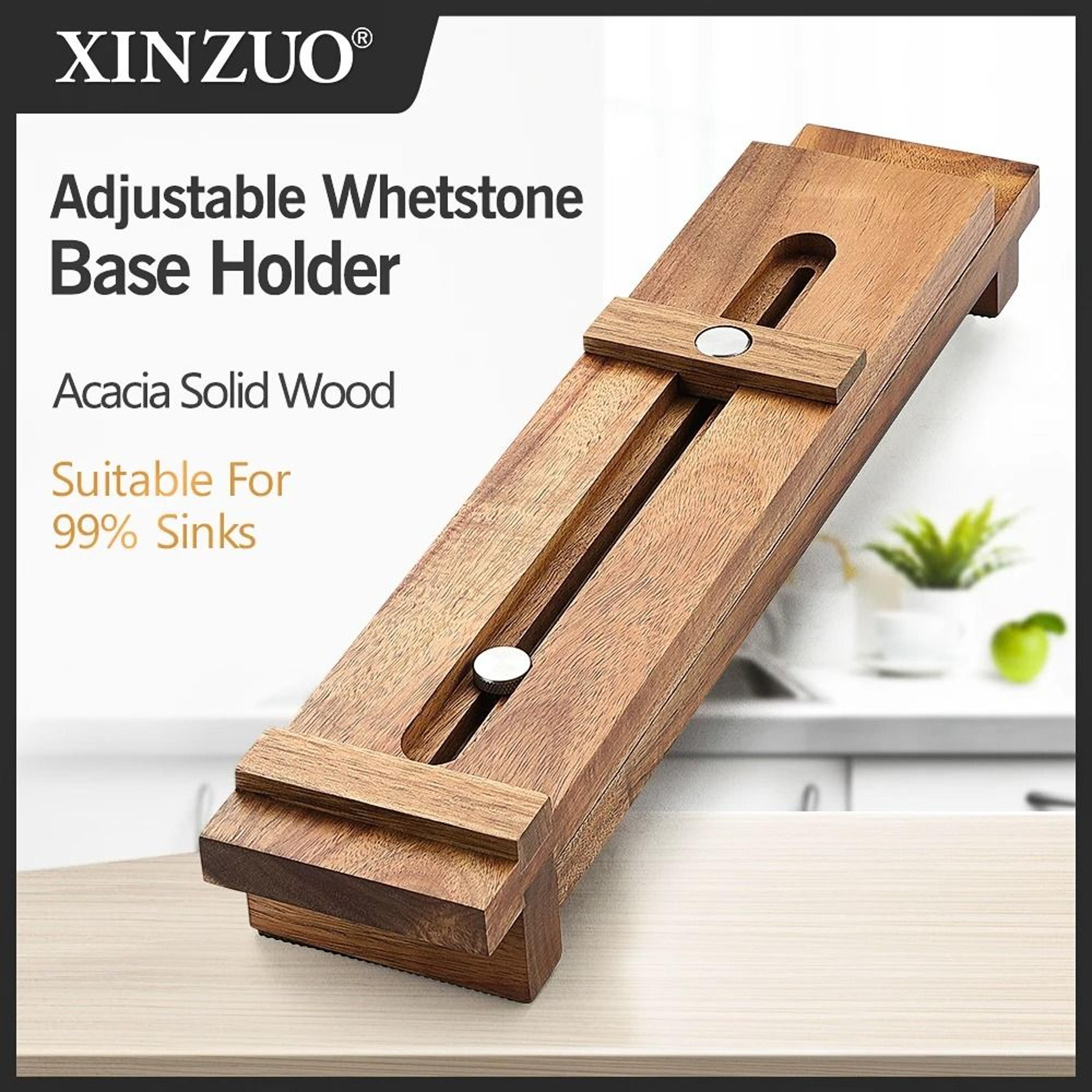 xinzuo acacia wood adjustable whetstone holder