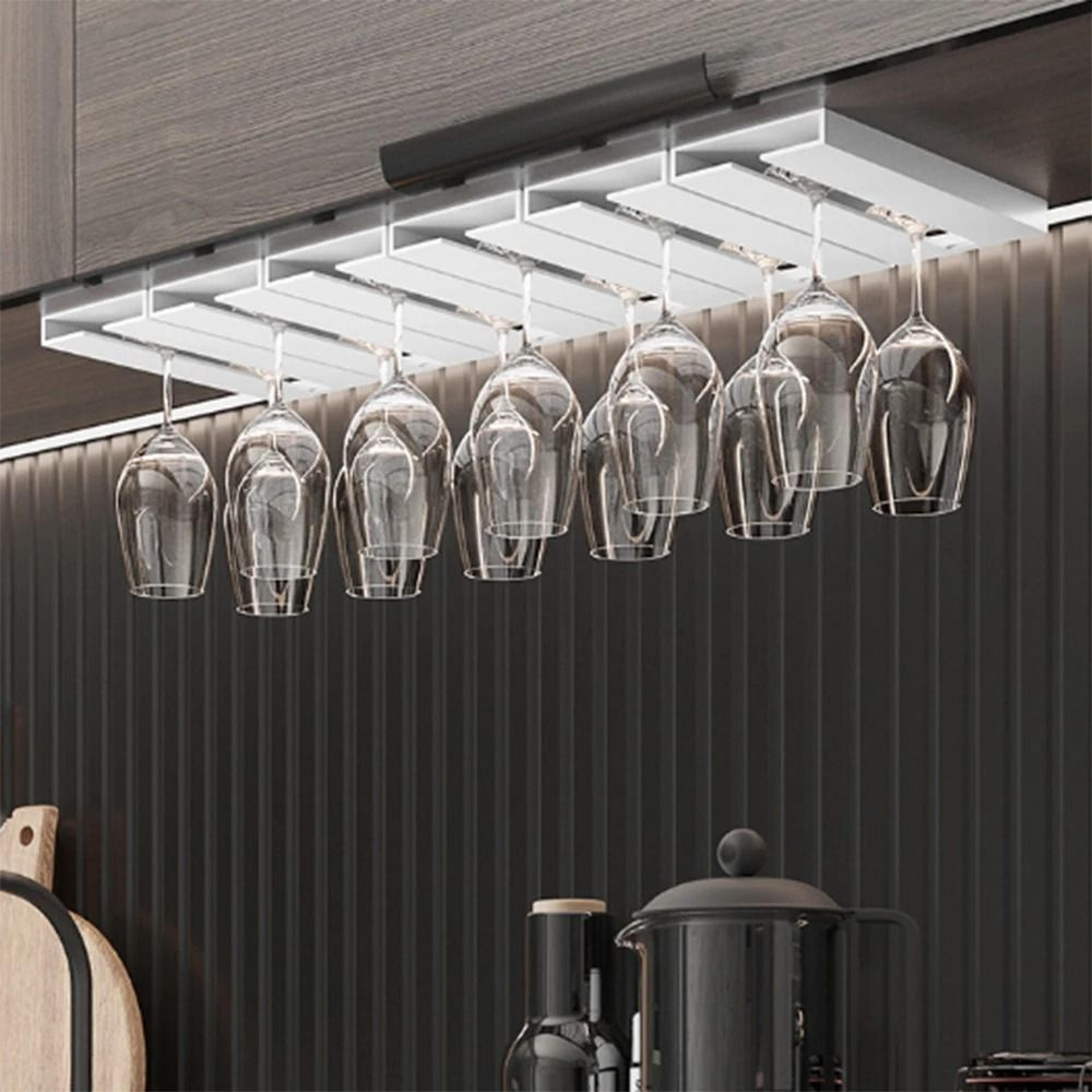 under cabinet wine glass holder space saving stemware rack