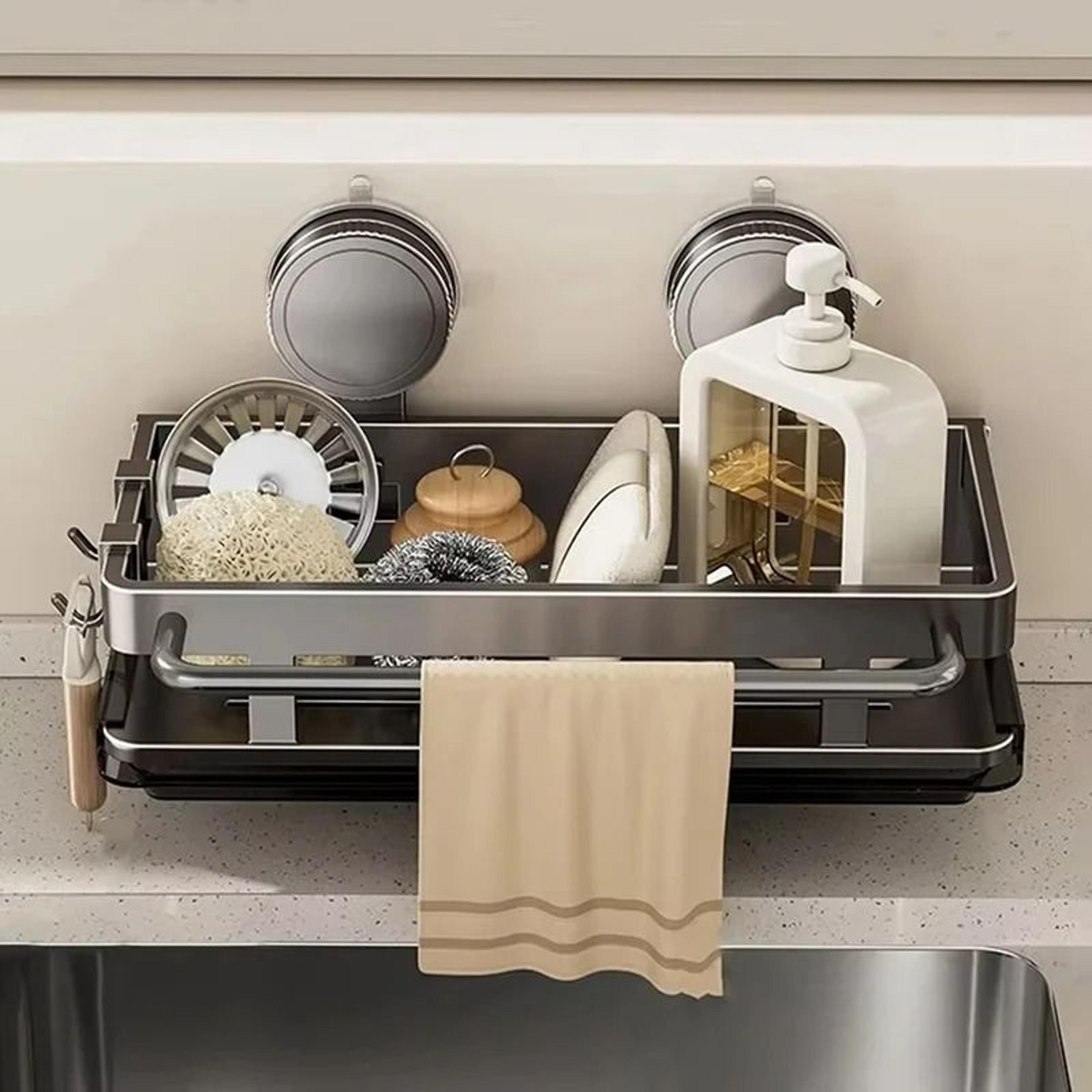 suction cup wall storage shelf for kitchen and bathroom