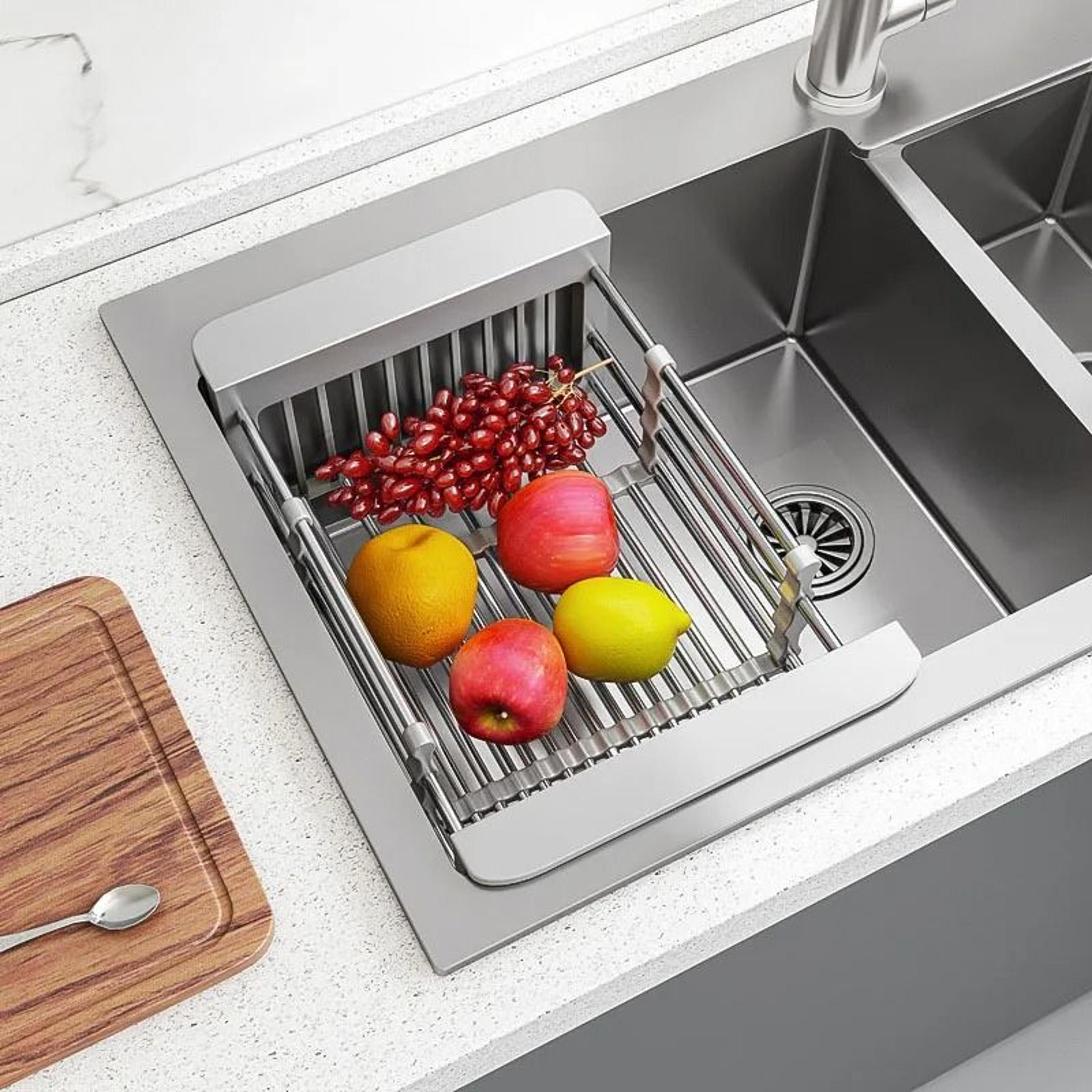 scalable sink dish drying rack for kitchen storage