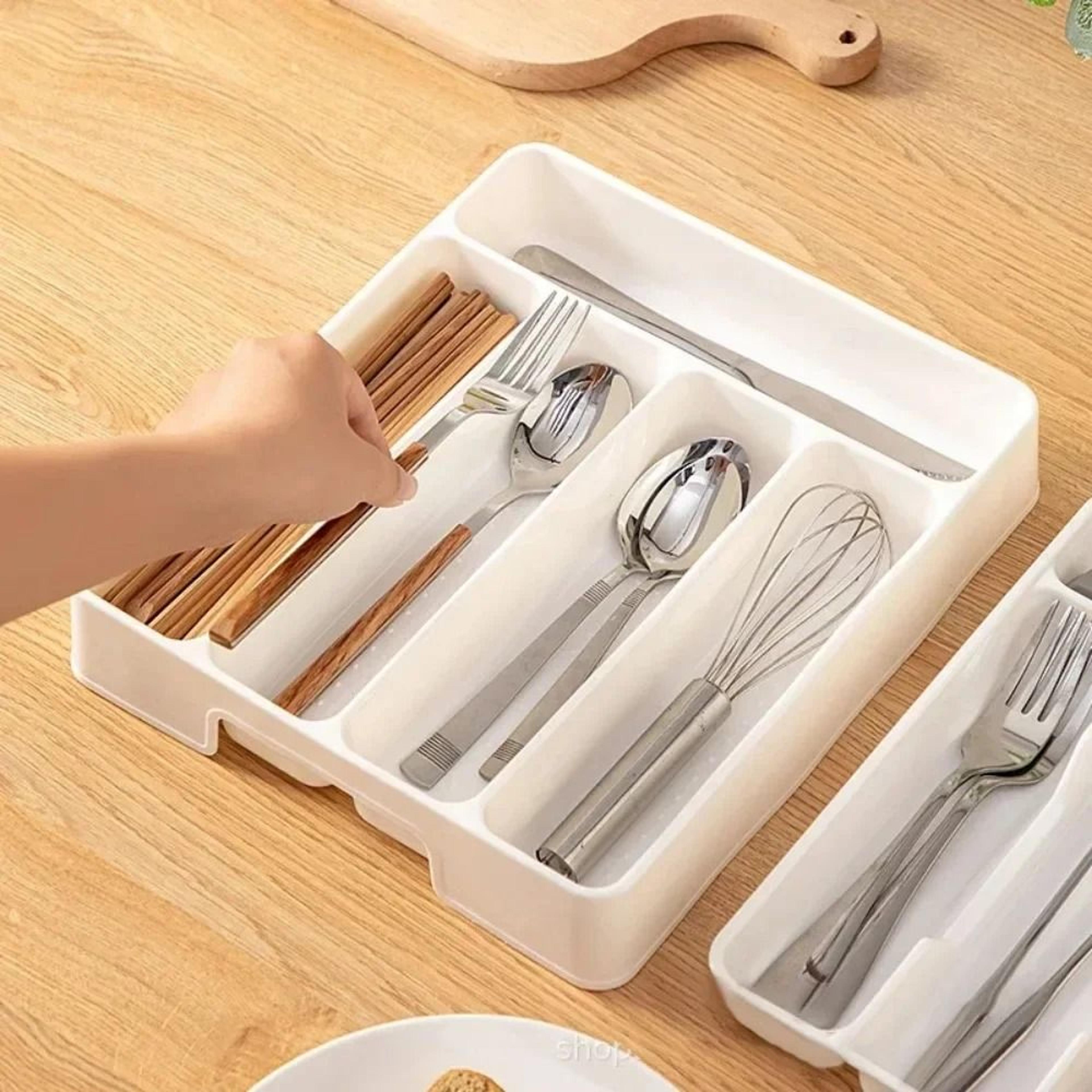 cutlery drawer organizer tray for spoons forks and utensils