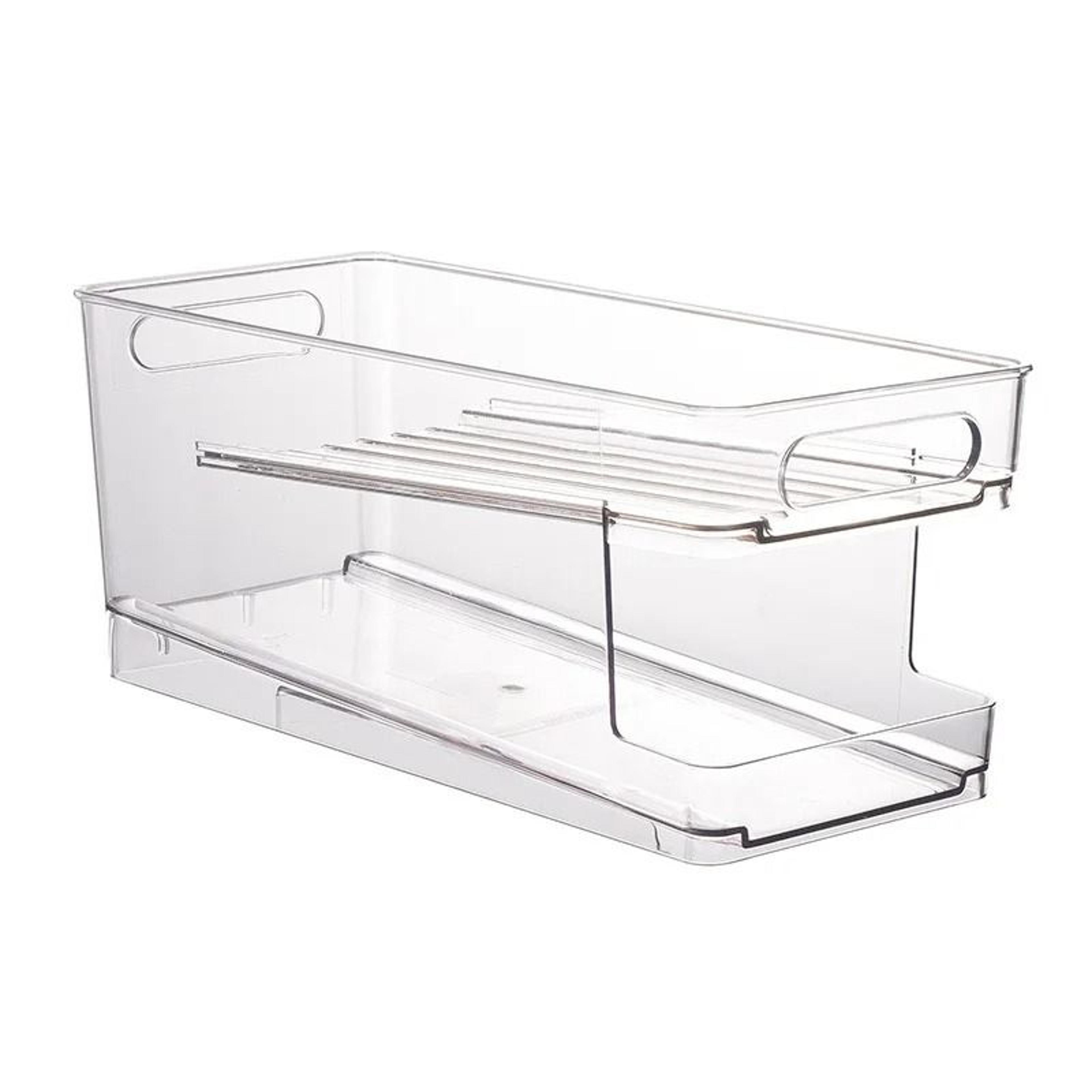 double layer refrigerator can organizer for beer and soda